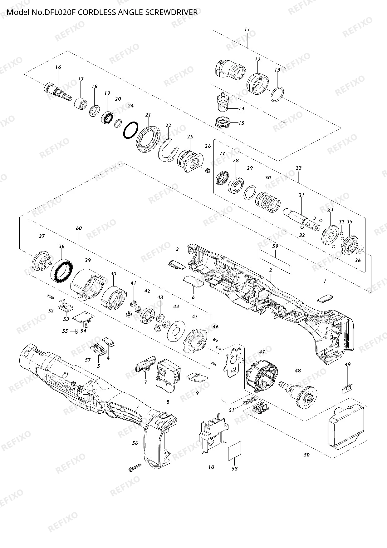 MAKITA DFL020F — схема запчастей