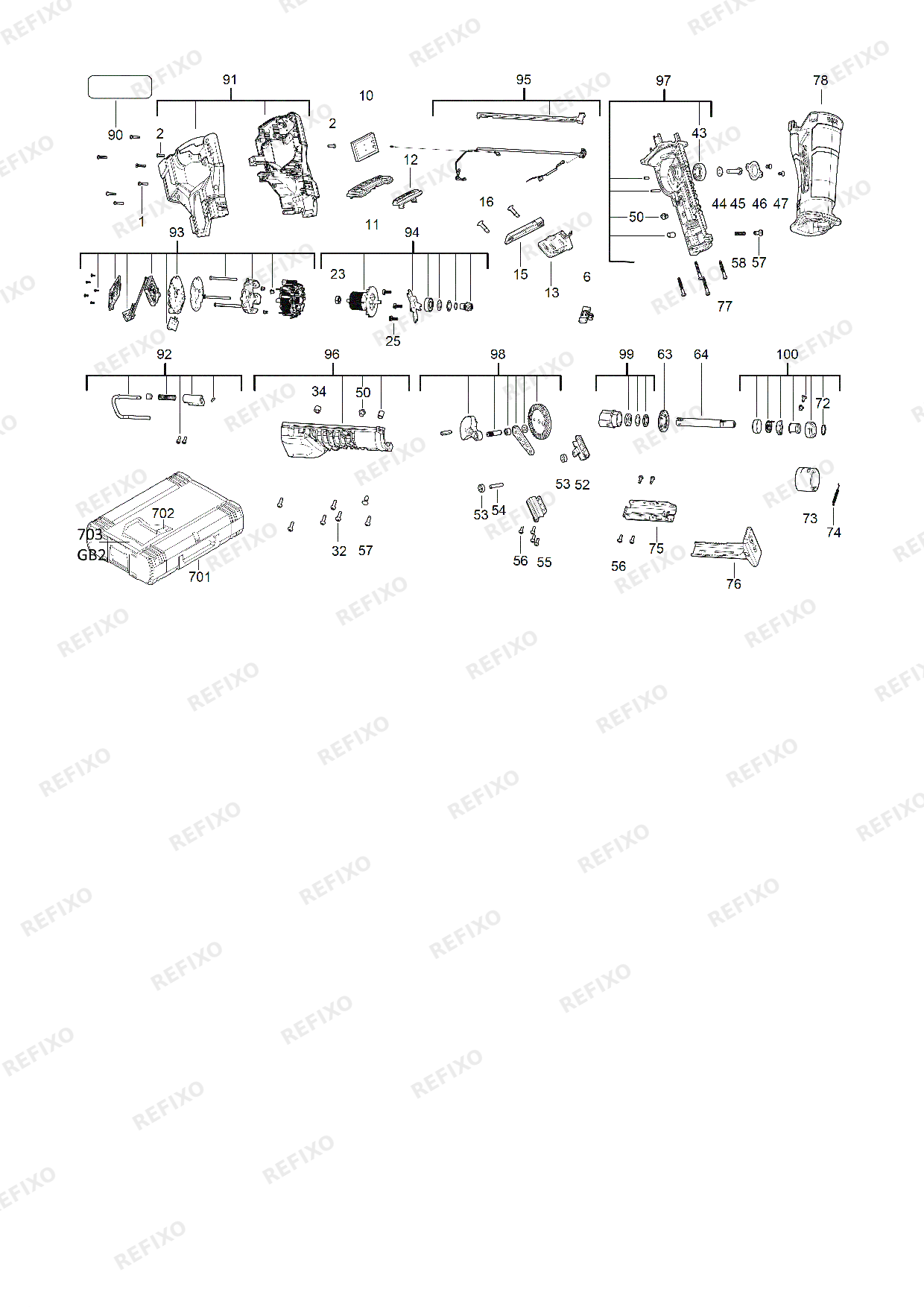 MILWAUKEE M18ONEFSZ 0X 4933478296 4000497594 — схема запчастей