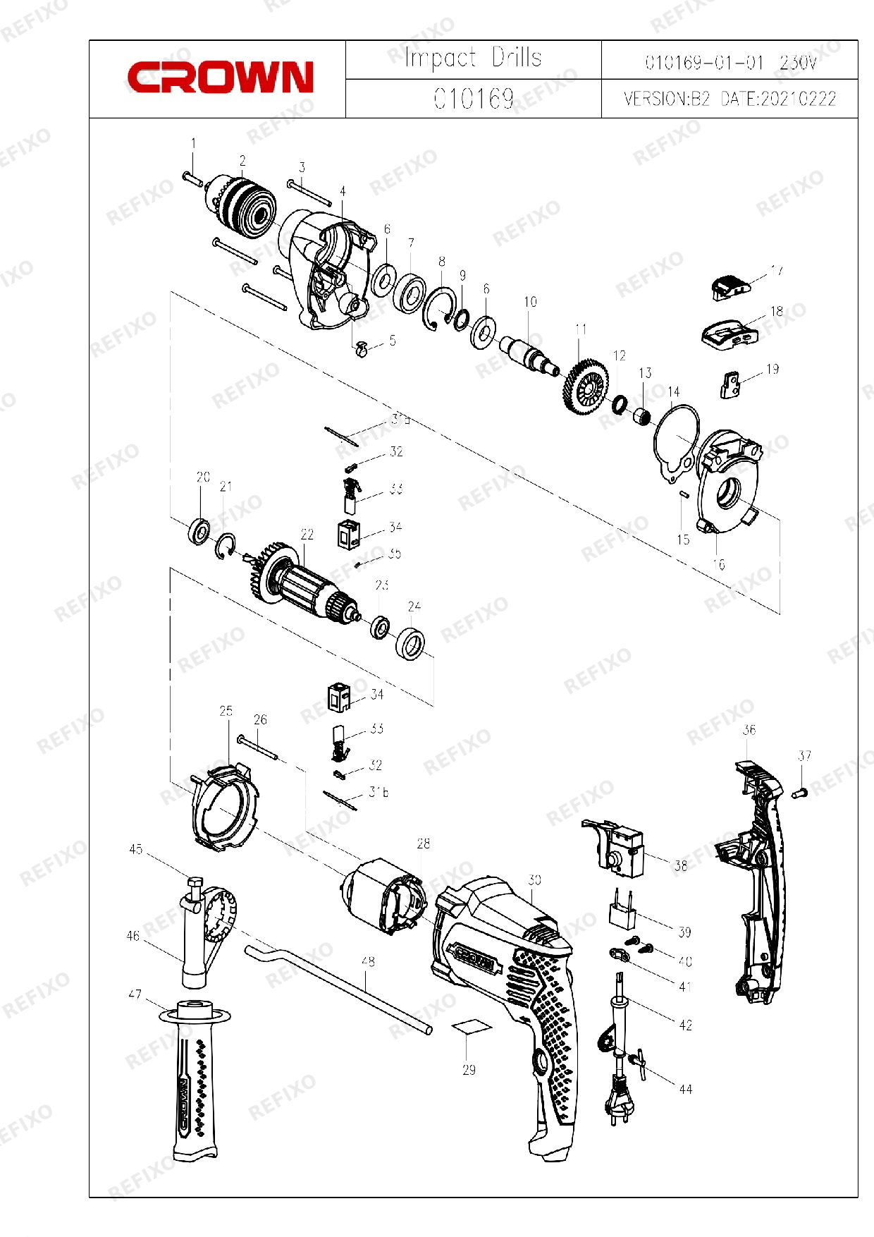CROWN CT10169 — схема запчастей