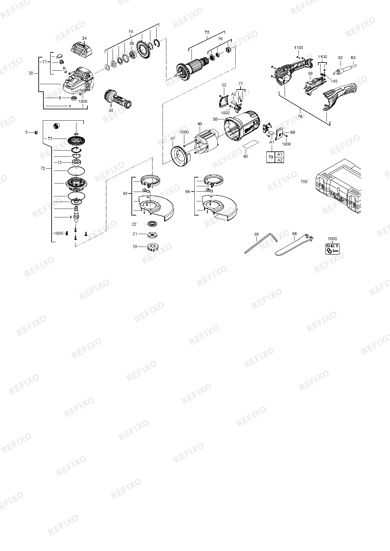 MILWAUKEE AGVK24 230EK DMS IN2 4933451414 4000449990 — схема запчастей