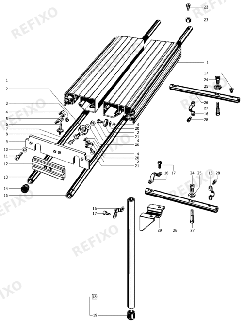 Festool Basis ST 1120 - Schiebetisch 483027 — схема запчастей