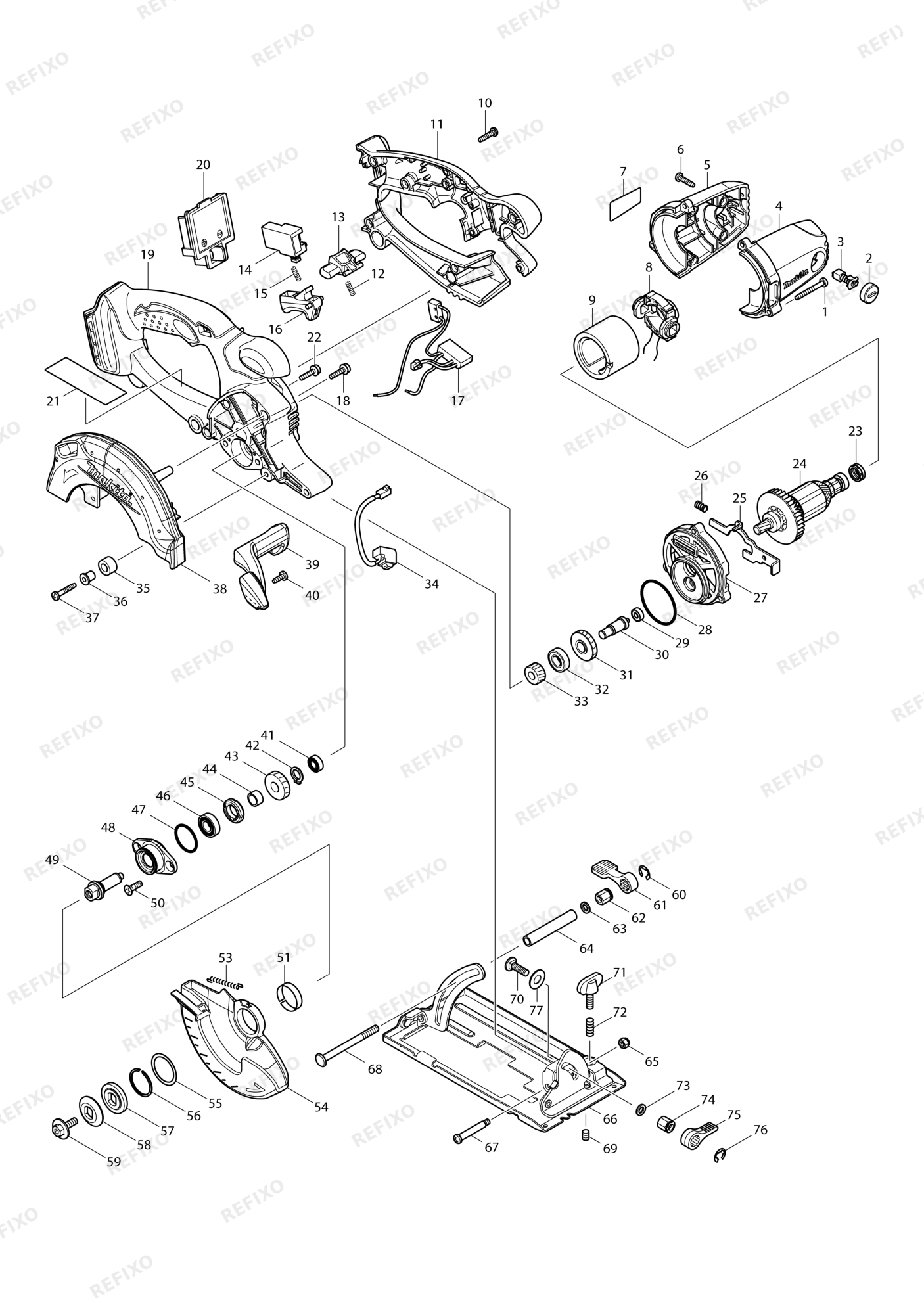 MAKITA BSS500 — схема запчастей