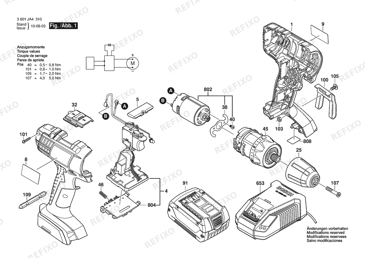 Bosch Аккумуляторный шуруповёрт DDB 180 | 18 V | 061 - US (3 601 JA4 312) — схема запчастей