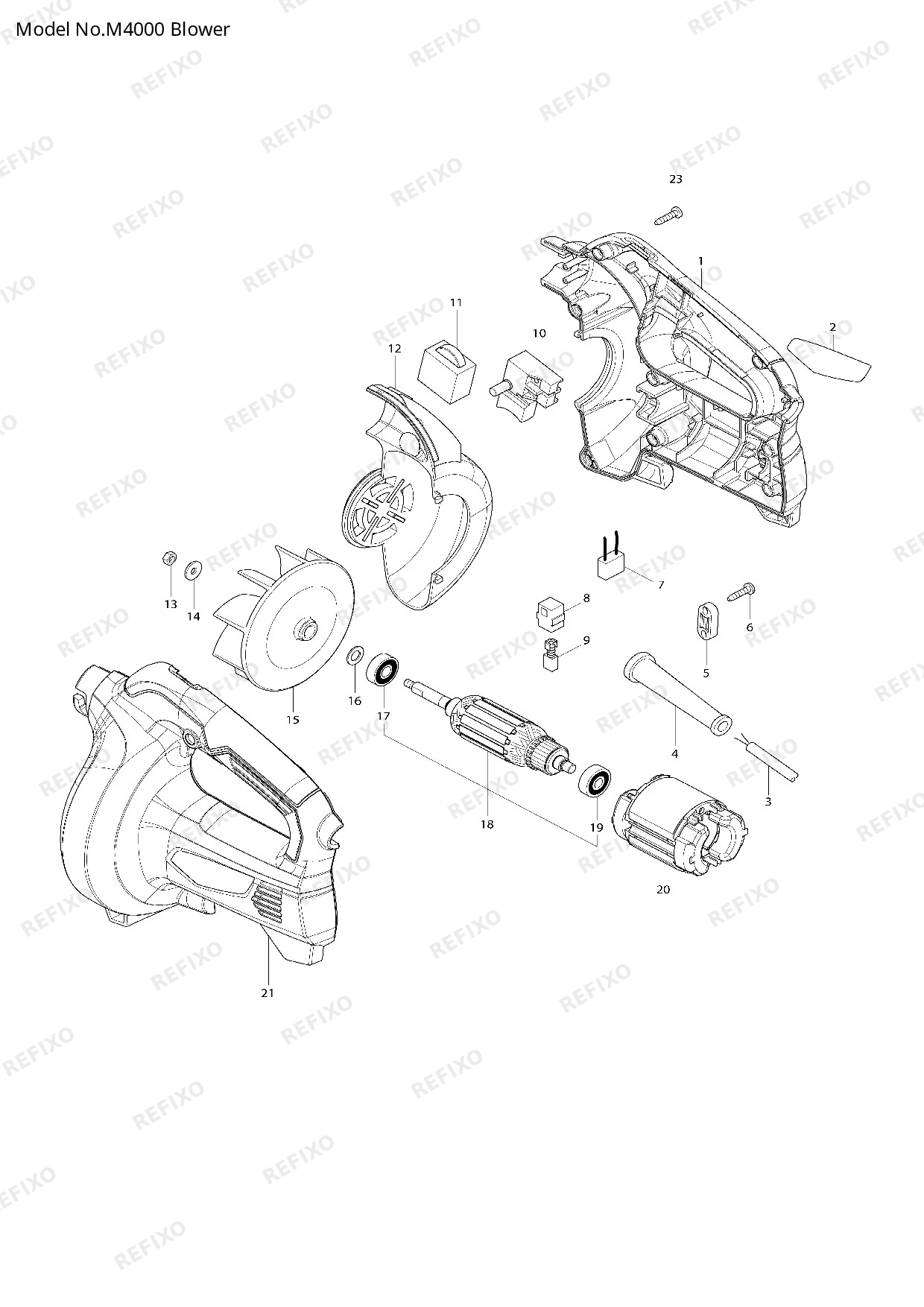 MAKITA M4000 — схема запчастей