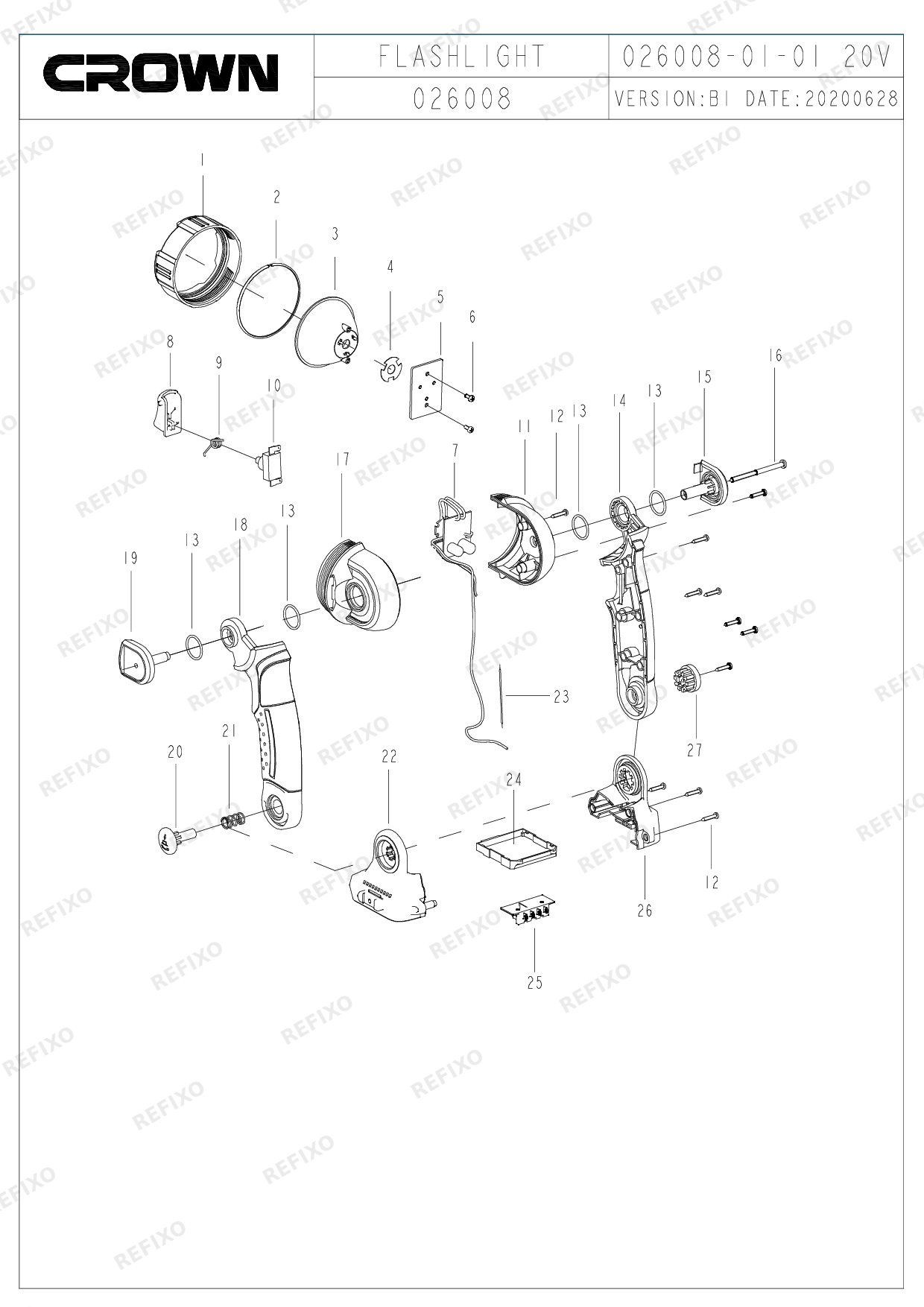 CROWN CT26008HX — схема запчастей