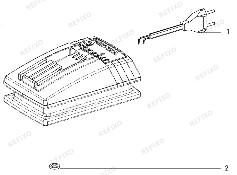 Festool TCL 3 EU 230V - зарядное устройство 10002345 — схема запчастей