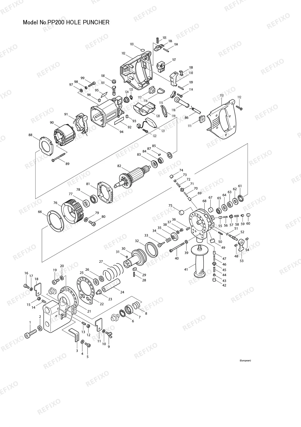 MAKITA PP200 — схема запчастей