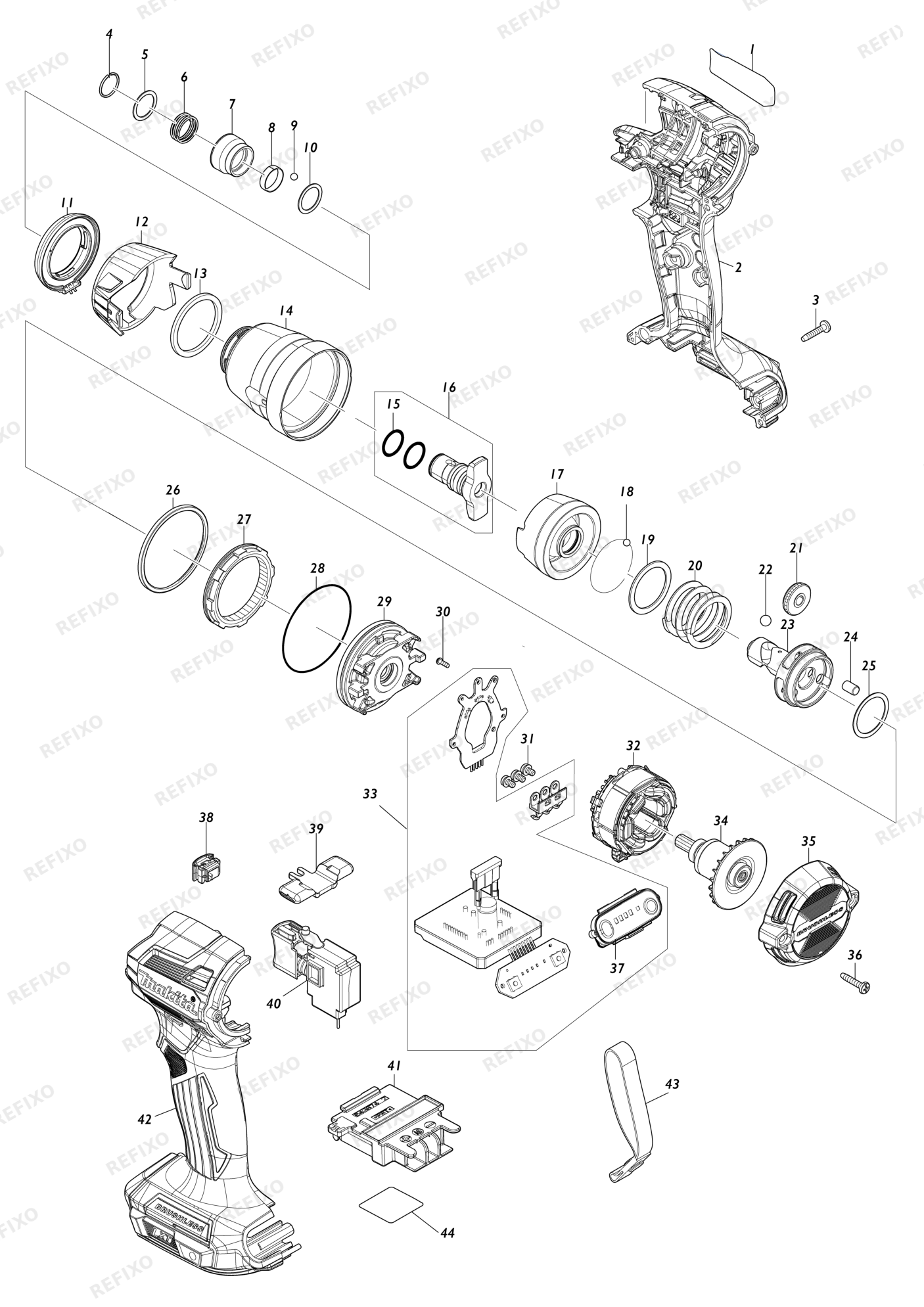 MAKITA DTD173 — схема запчастей