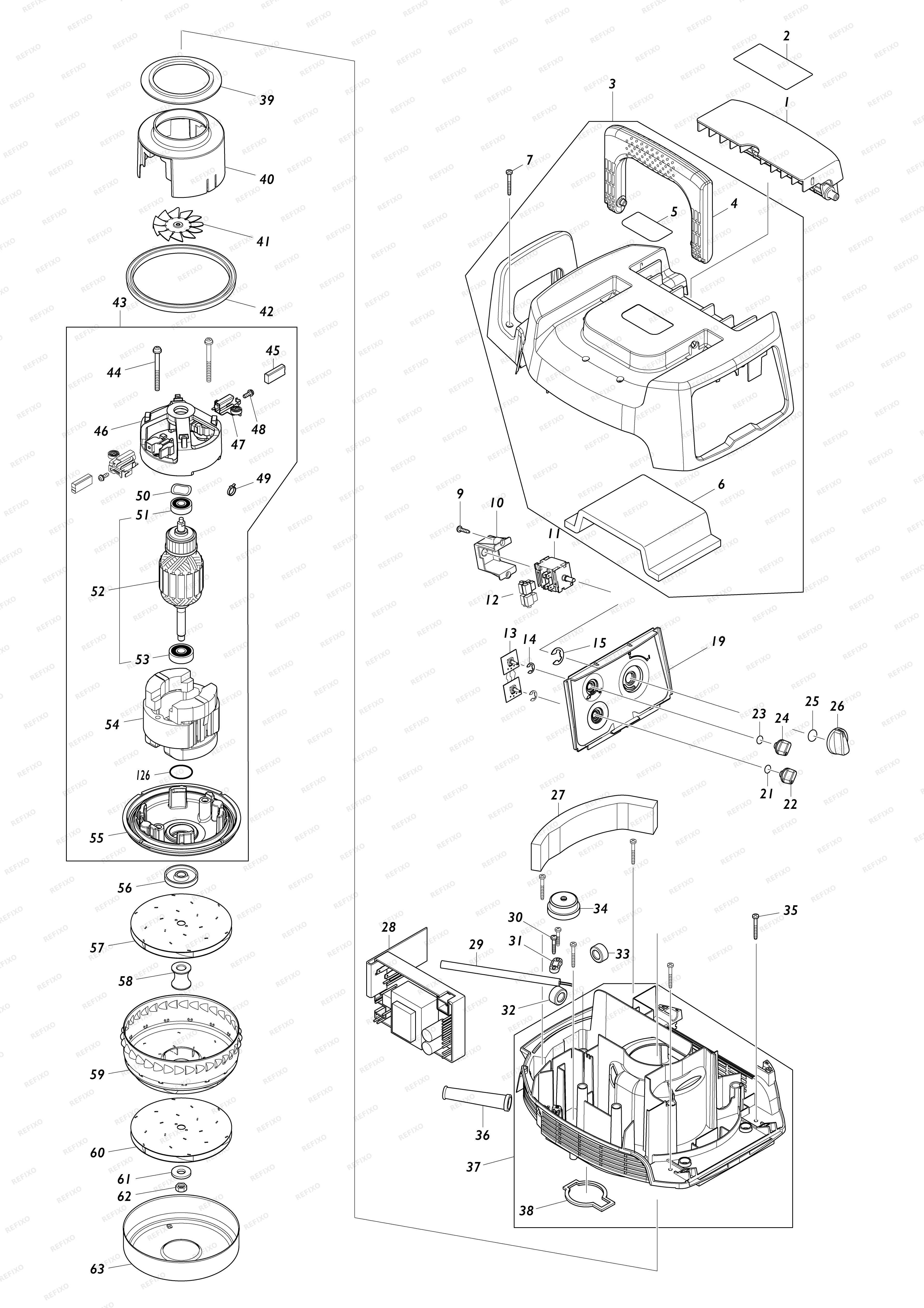 MAKITA VC2201M — схема запчастей