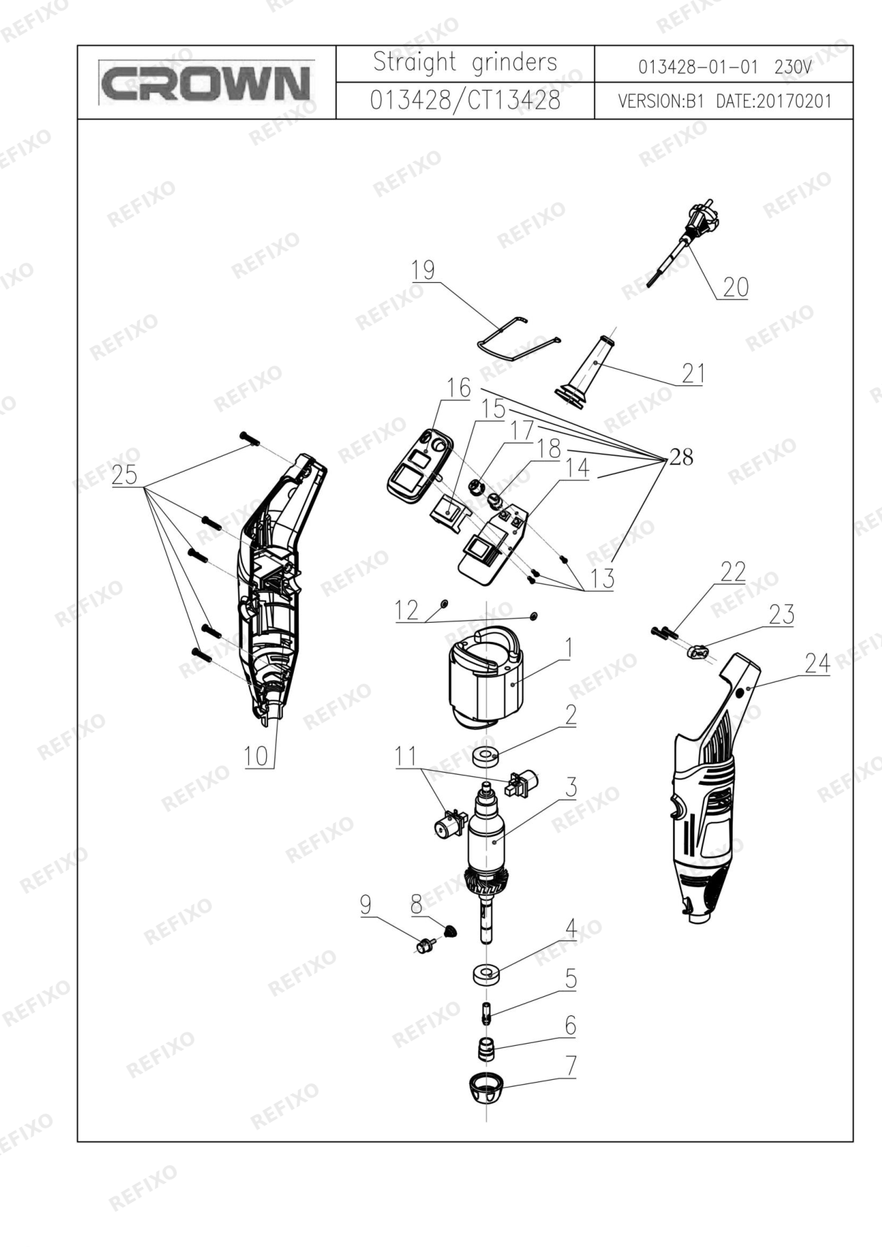 CROWN CT13428 — схема запчастей