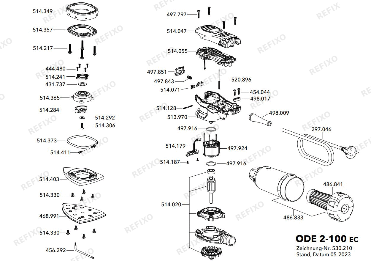 Flex ODE 2-100 EC набор 230CEE — схема запчастей