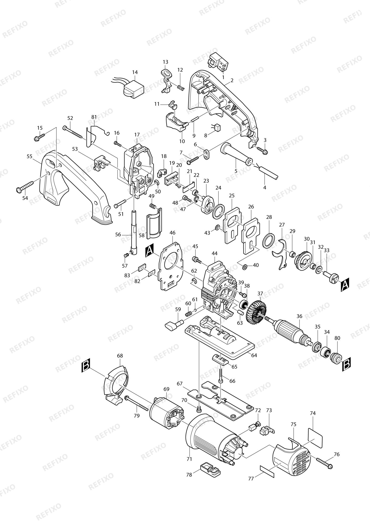 MAKITA 4304 — схема запчастей