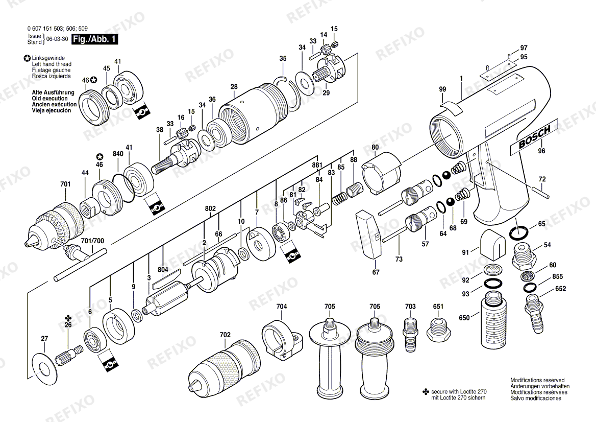 Bosch Дрель 370 WATT-SERIE (0 607 151 509) — схема запчастей