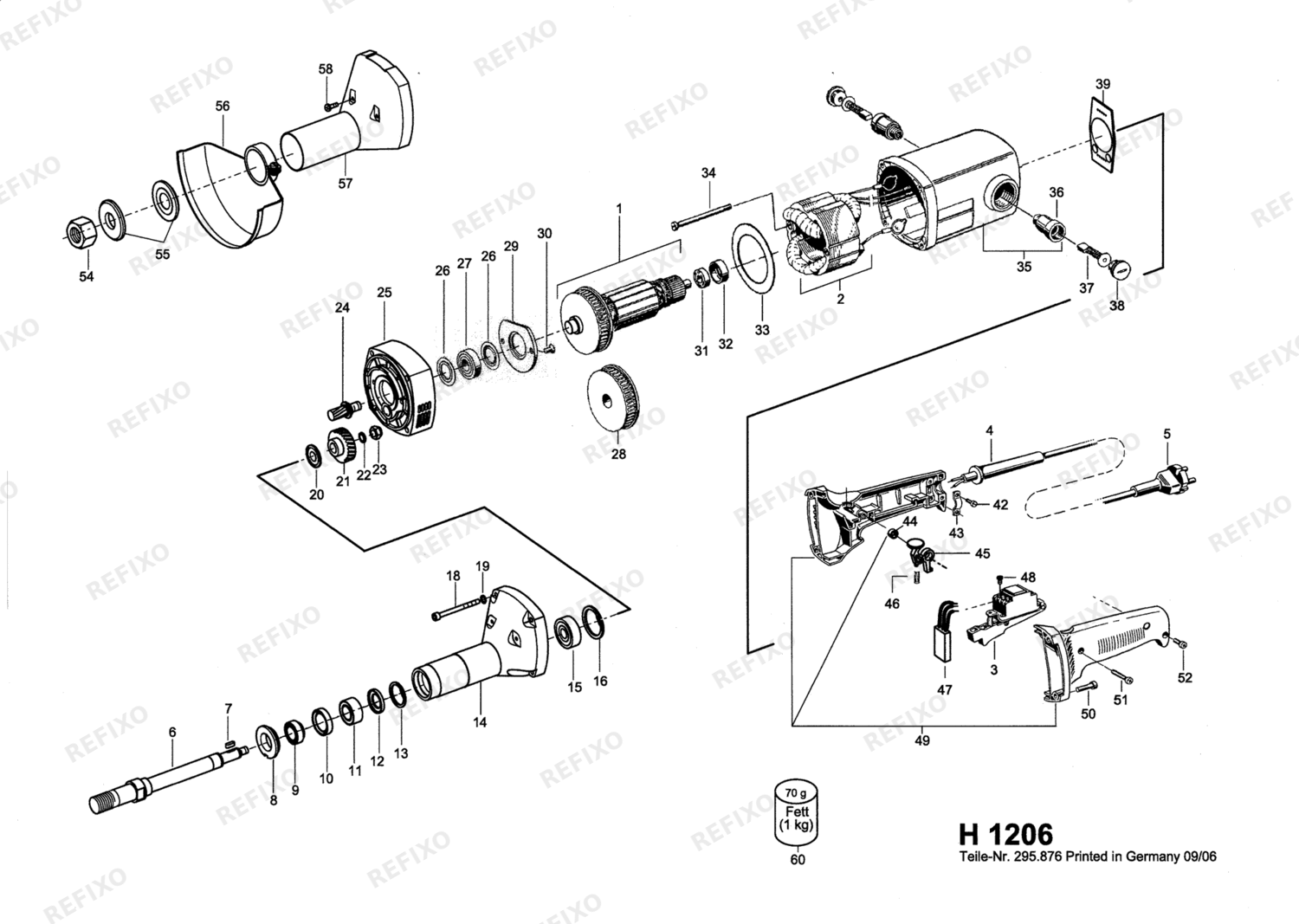 Flex H 1206 - Produkt с запчасть 202754 — схема запчастей