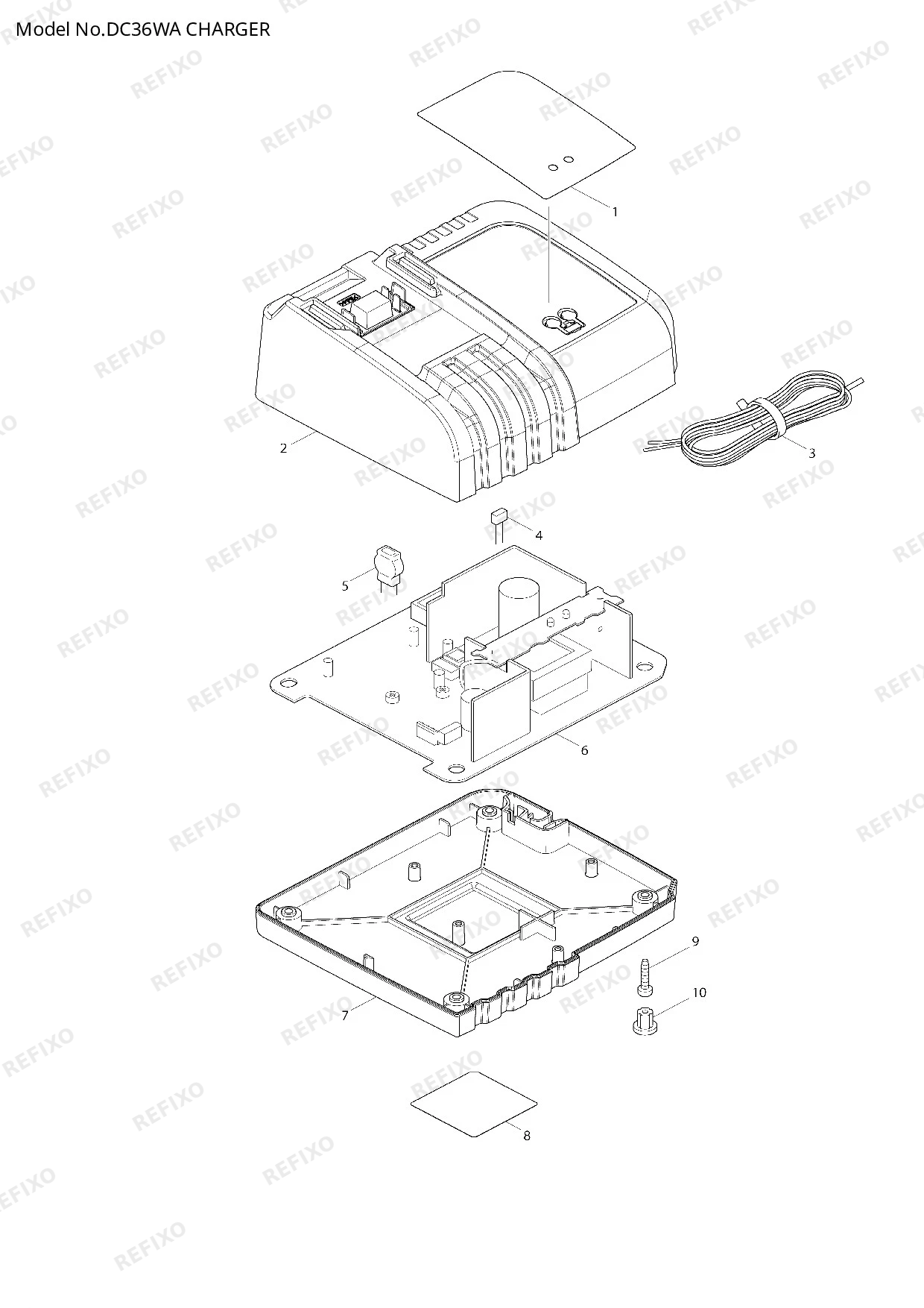 MAKITA DC36WA — схема запчастей