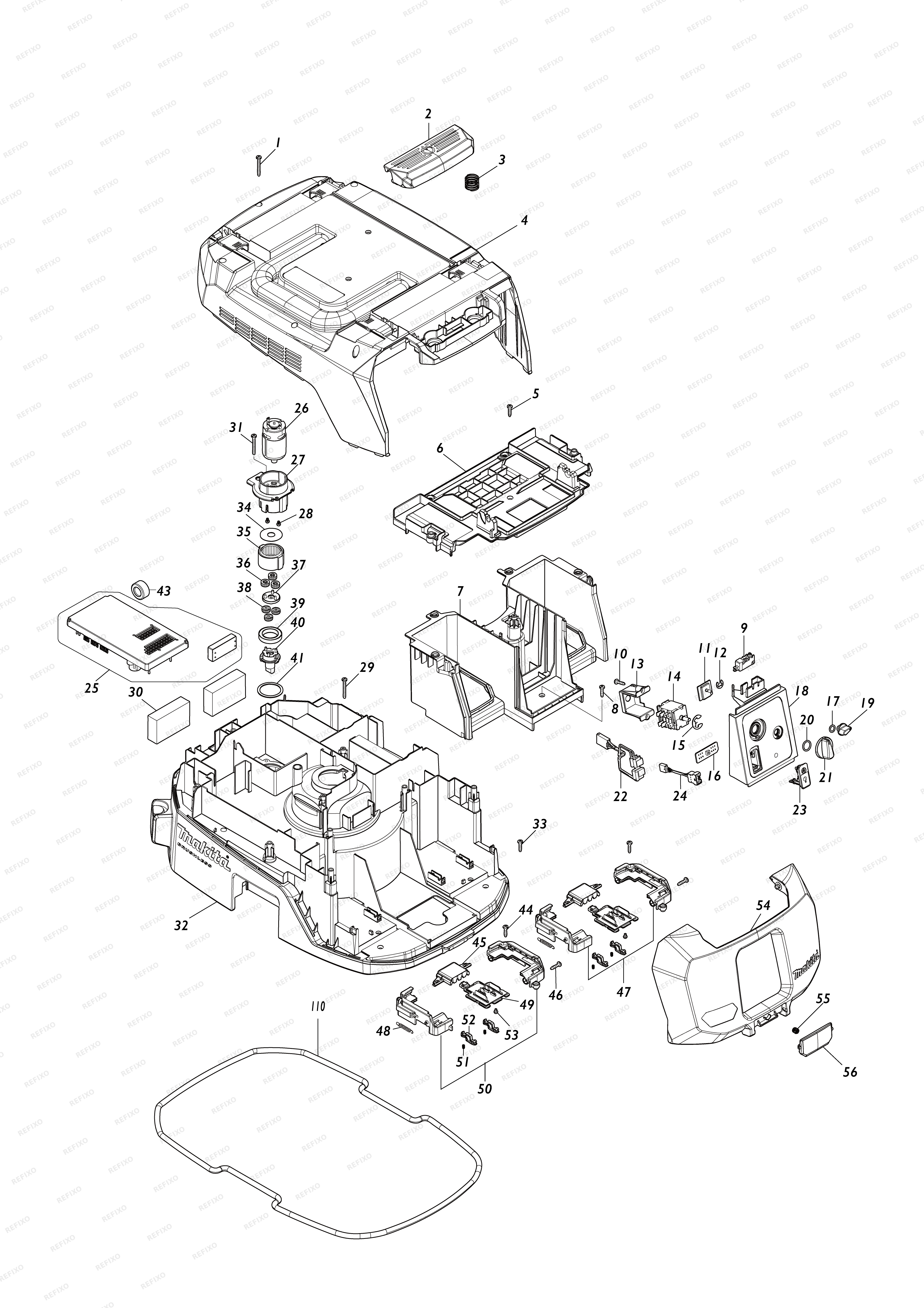 MAKITA VC007GL — схема запчастей