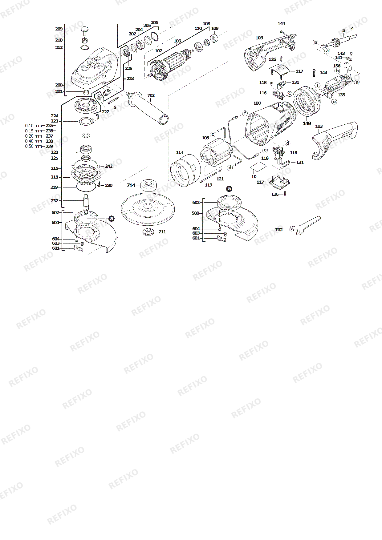 MILWAUKEE AGV24 230E 4933402335 4000476848 — схема запчастей
