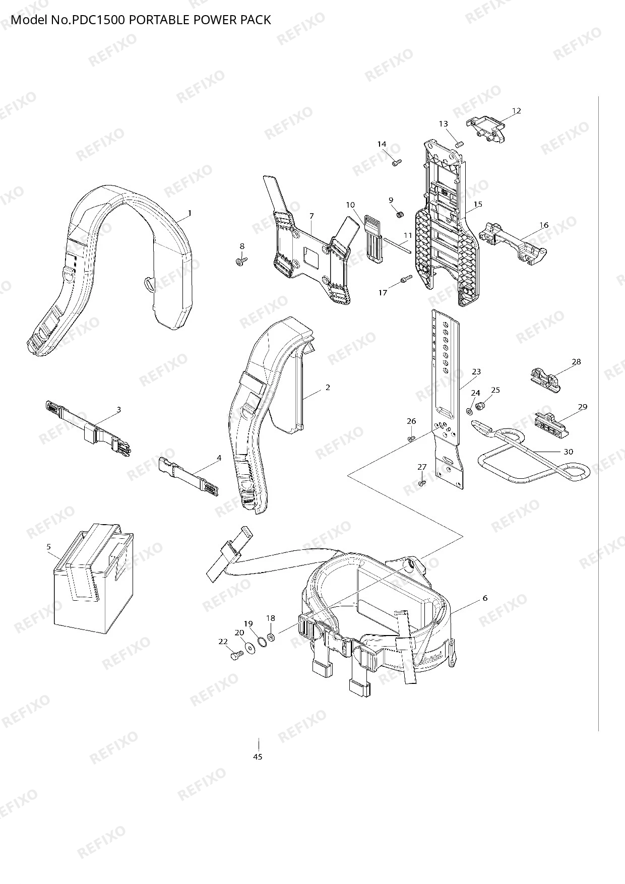 MAKITA PDC1500 — схема запчастей