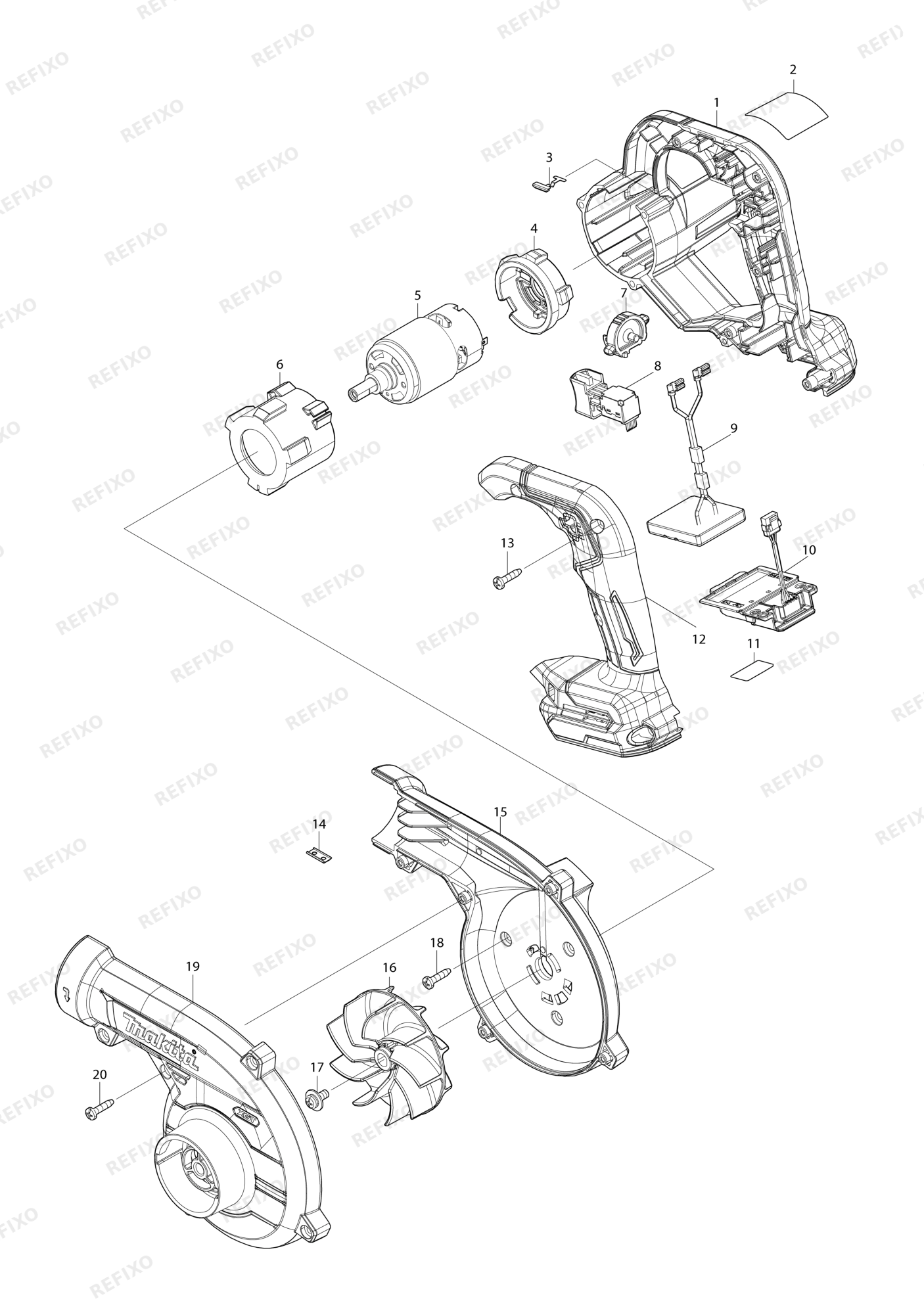 MAKITA UB002G — схема запчастей