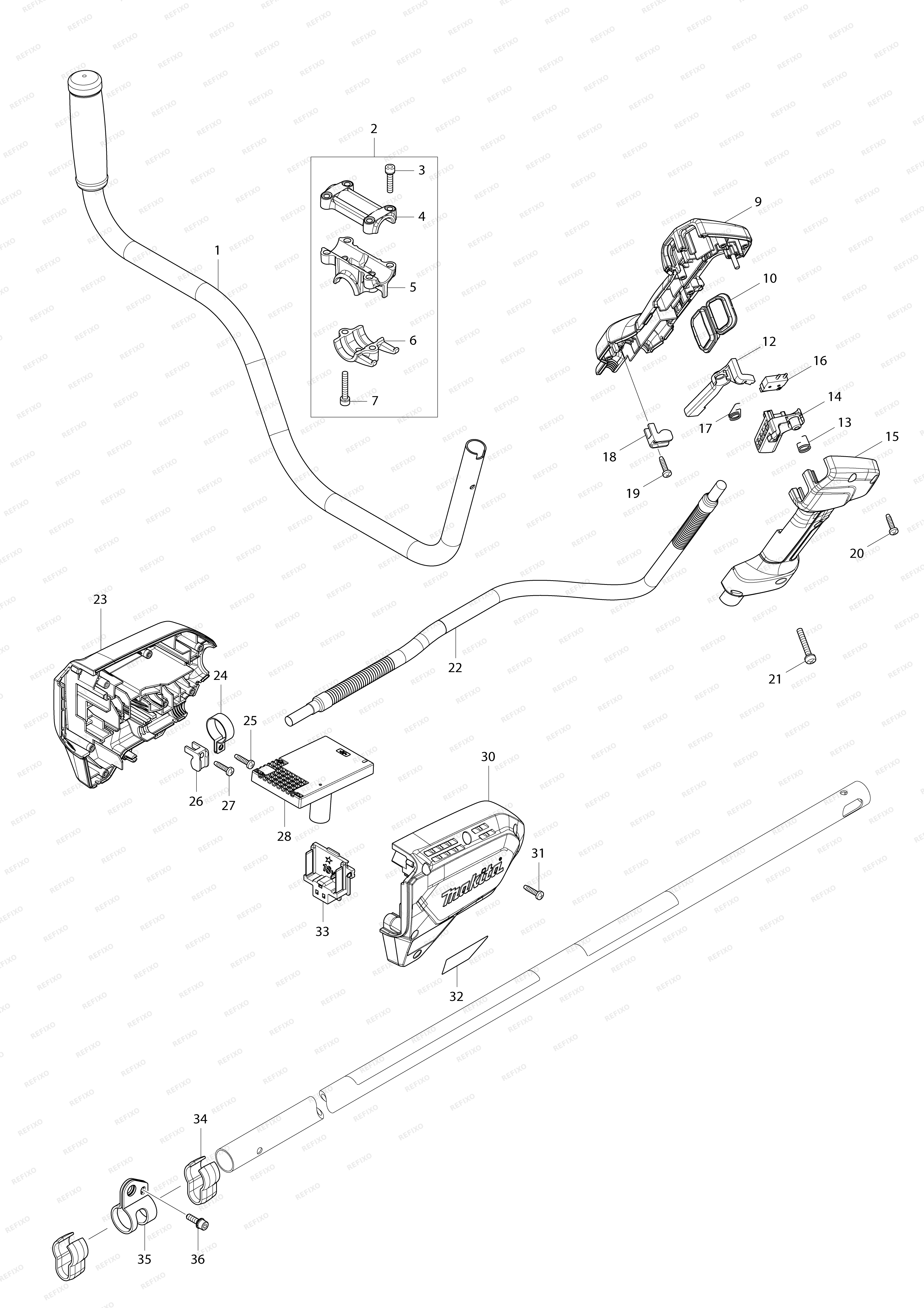 MAKITA DUR187U — схема запчастей