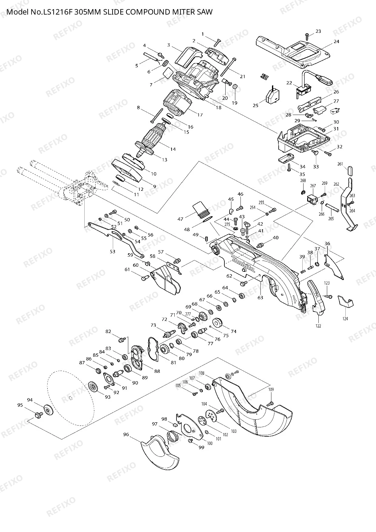 MAKITA LS1216F — схема запчастей