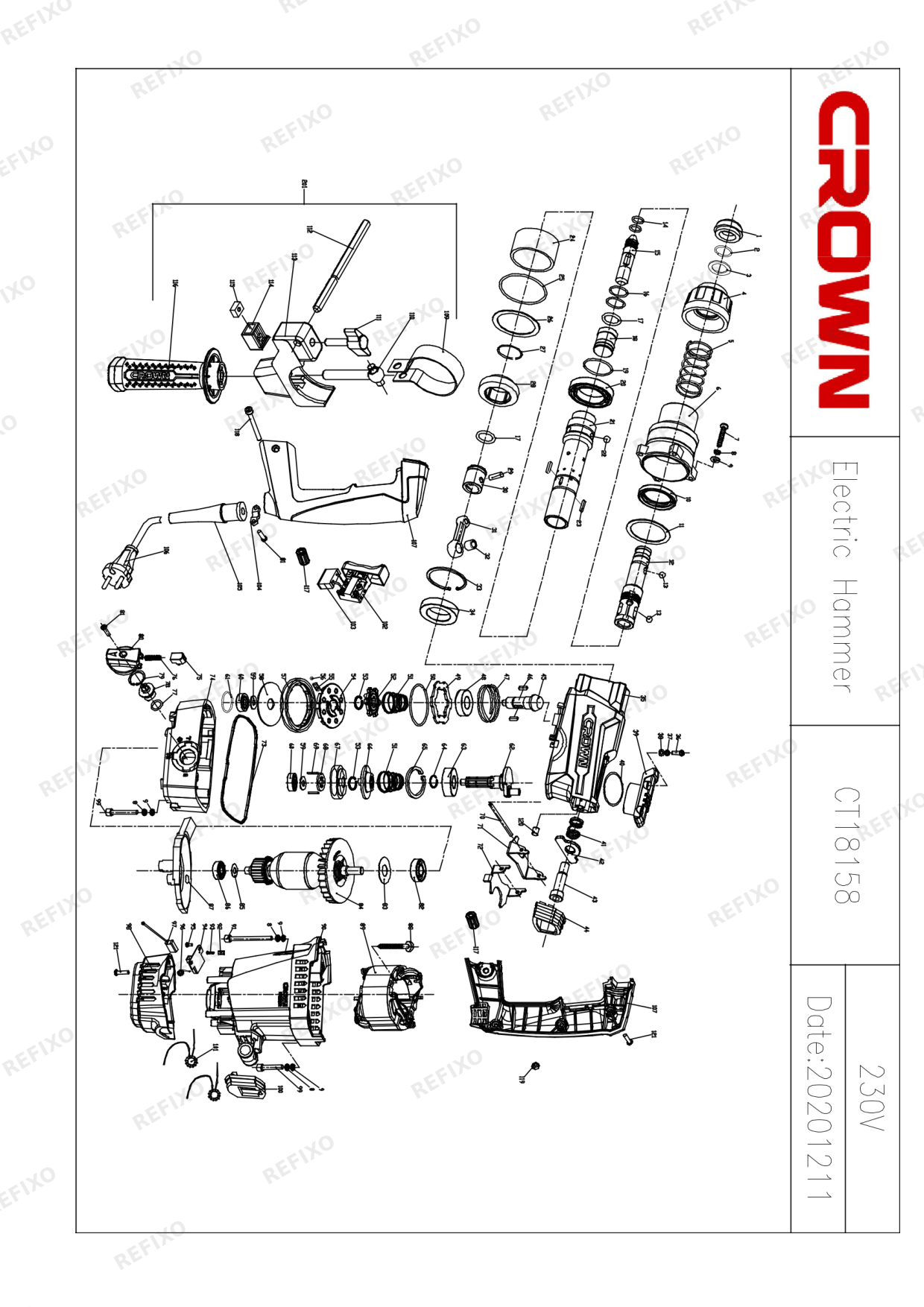 CROWN CT18158 — схема запчастей