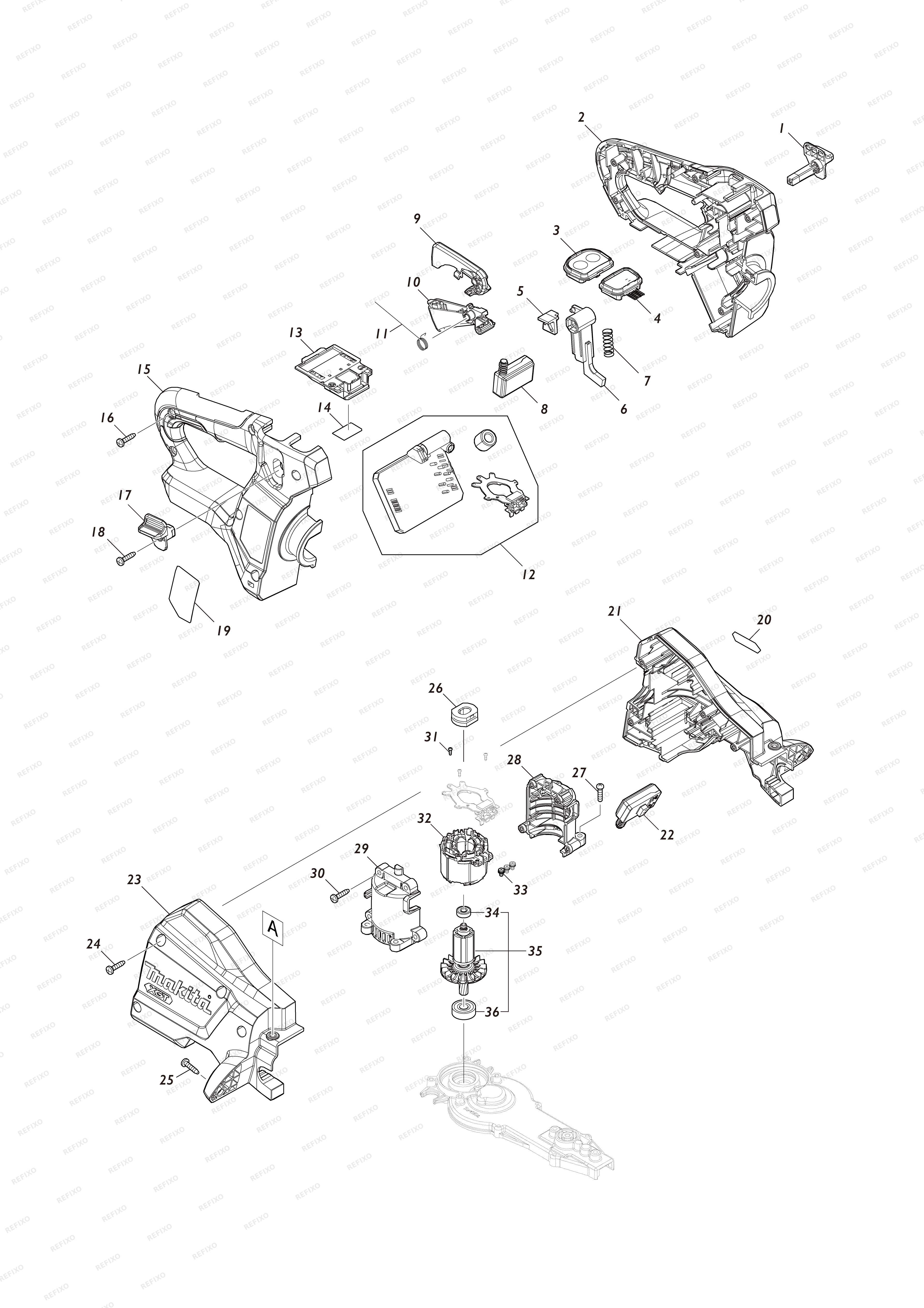 MAKITA UH008G — схема запчастей