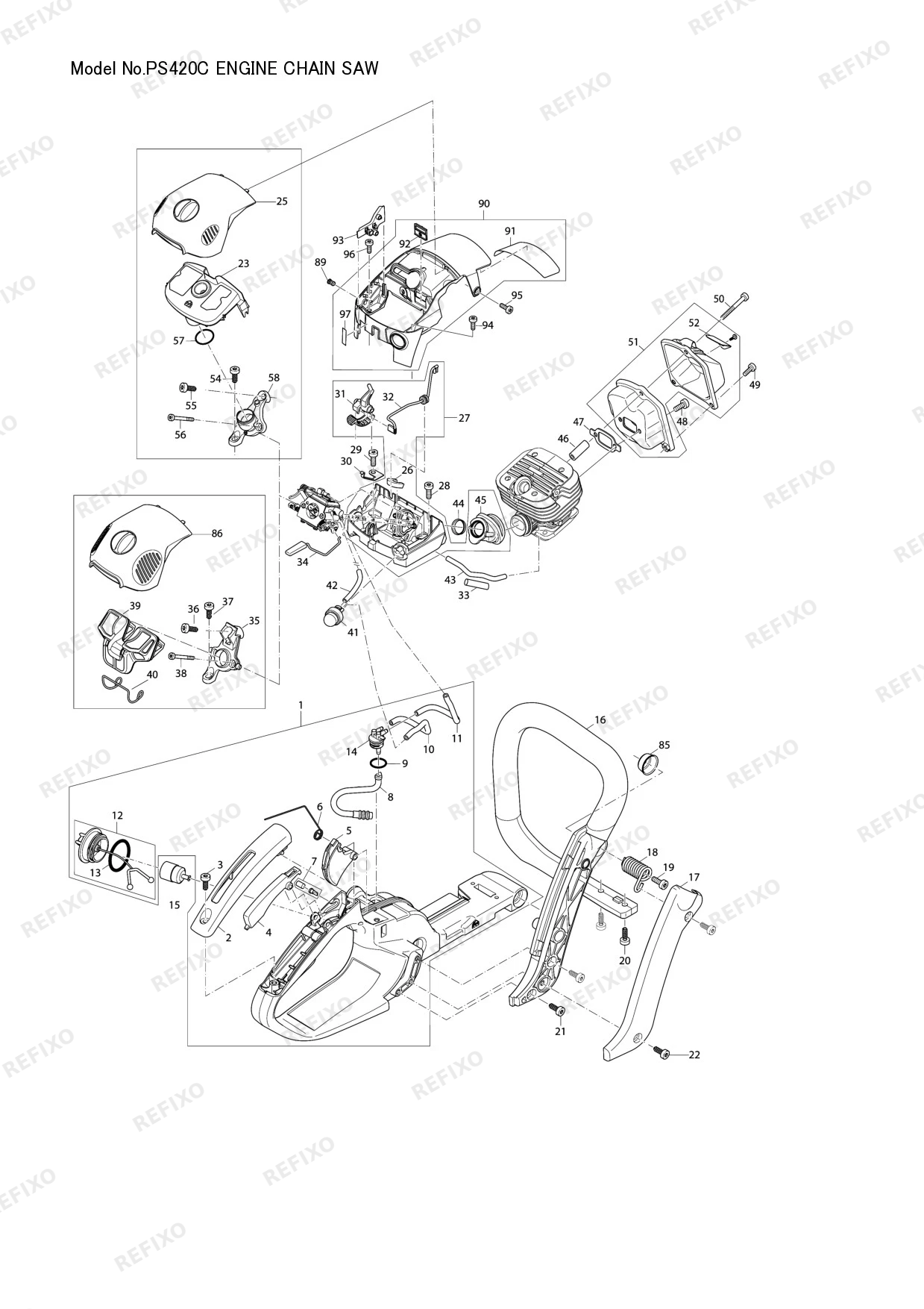 MAKITA PS 420C — схема запчастей