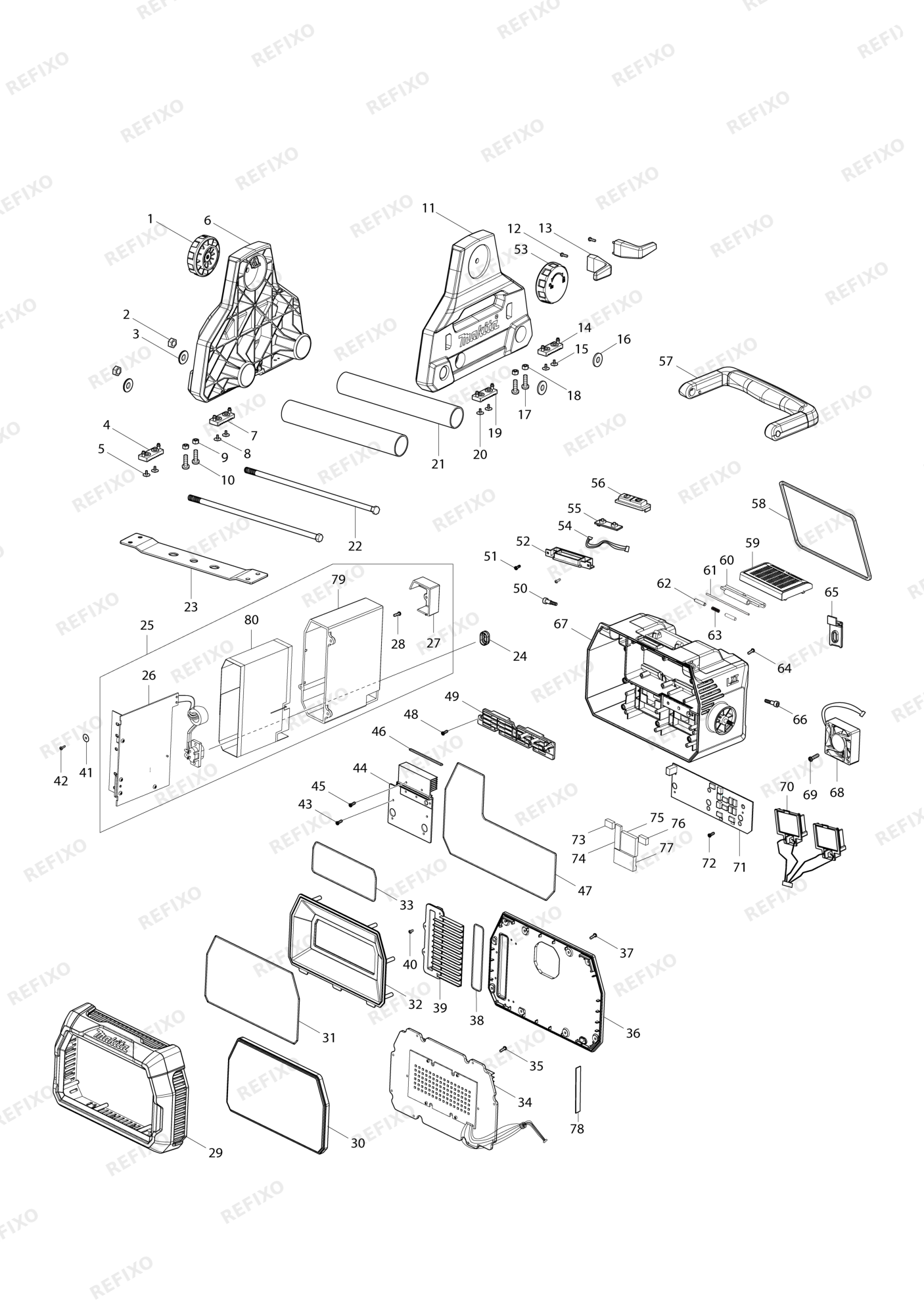 MAKITA DML809 — схема запчастей