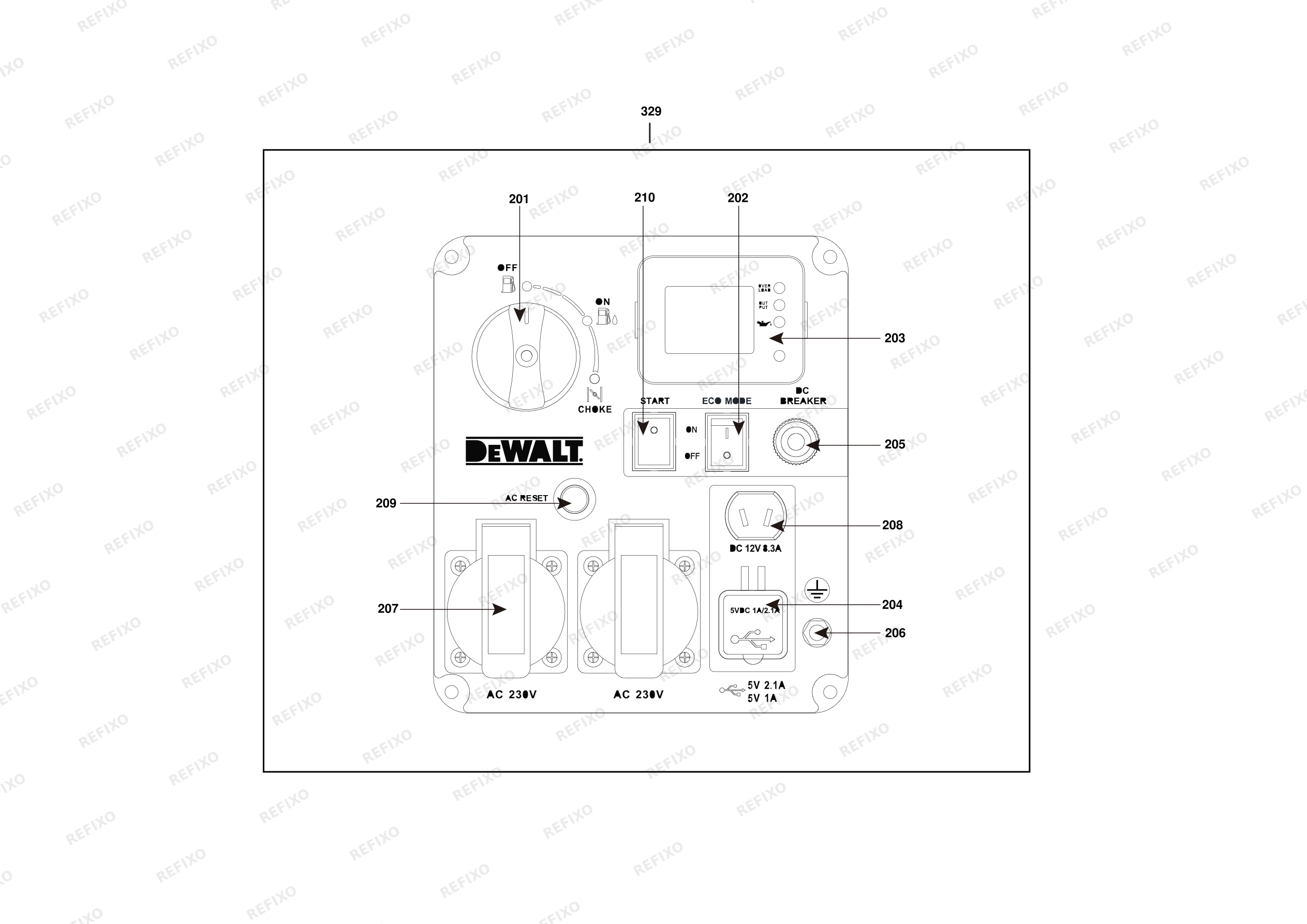 DeWalt ИНВЕРТОР DXGNI35E — схема запчастей