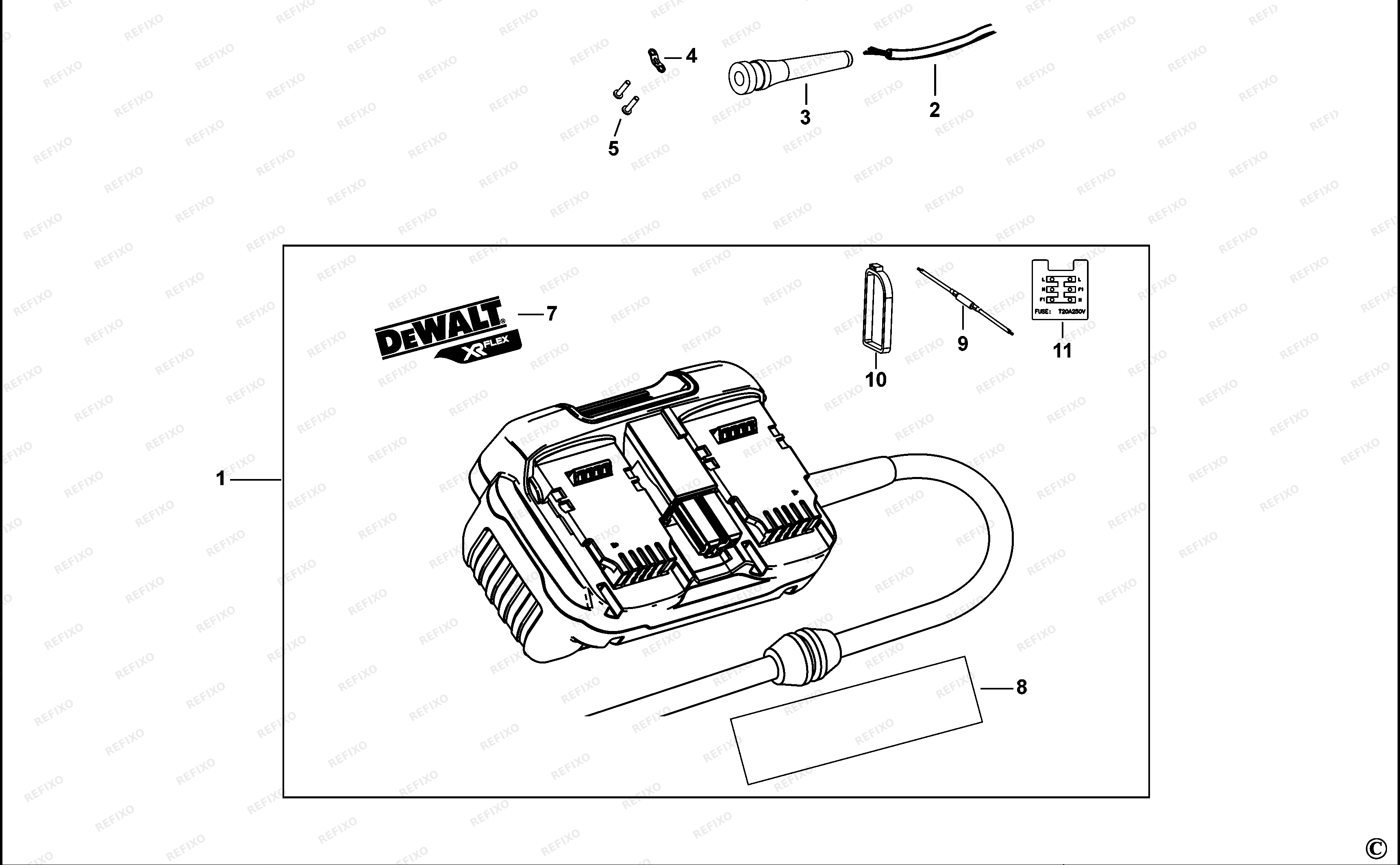 DeWalt АДАПТЕР DCB500 — схема запчастей