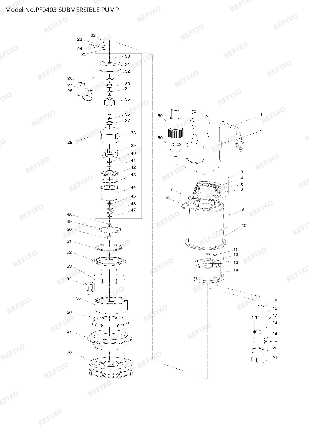 MAKITA PF0403 — схема запчастей