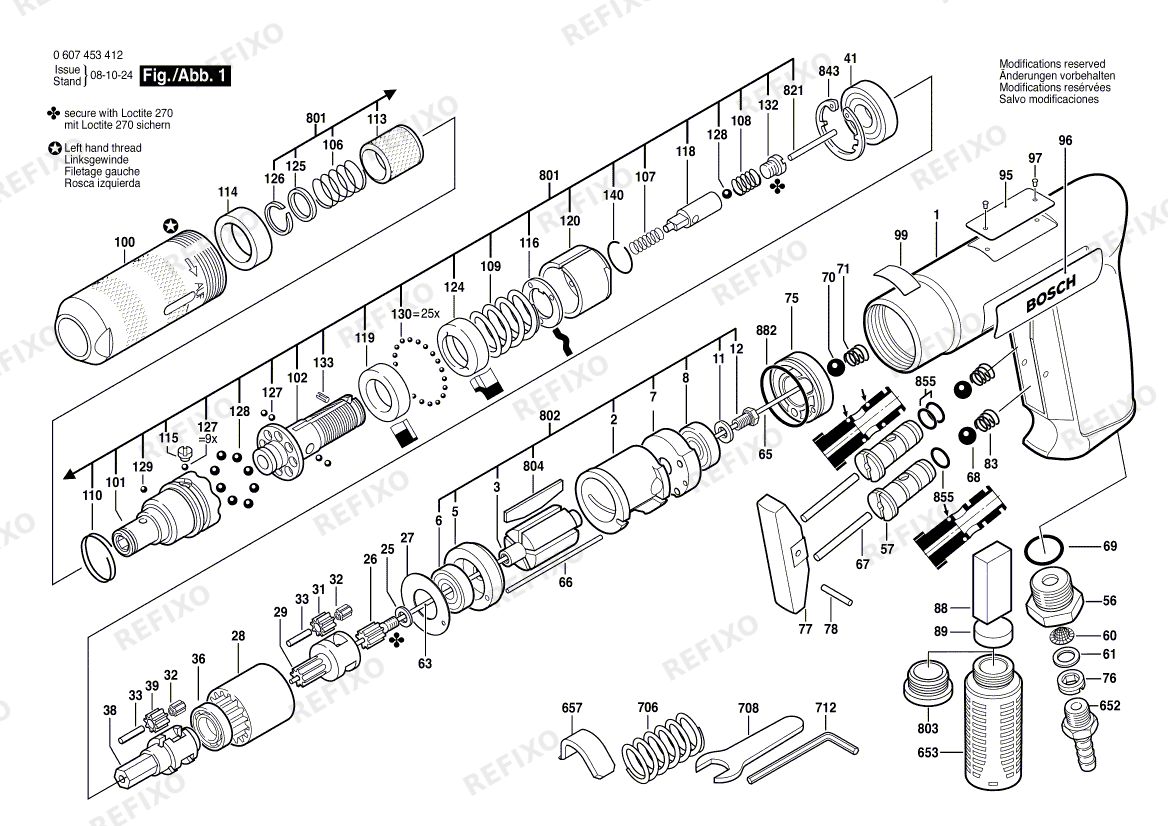 Bosch Pw- шуруповёрт -Ind 180 WATT-SERIE (0 607 453 412) — схема запчастей