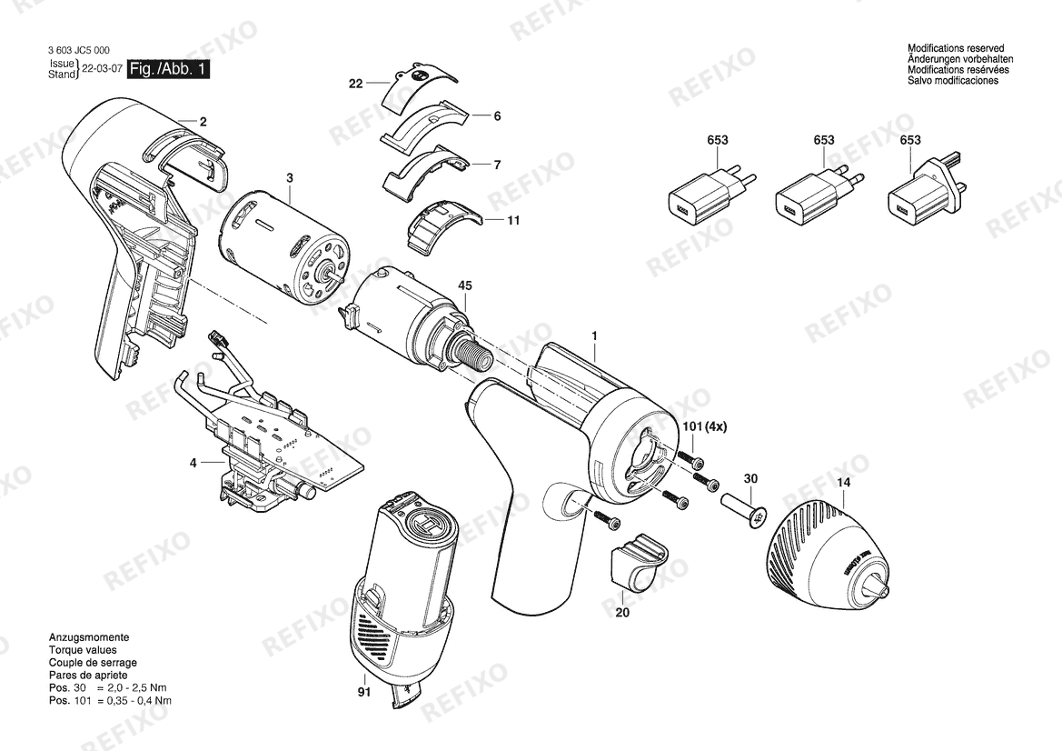 Bosch Аккумуляторный шуруповёрт YOUdrill | 3.6 V | 009 - CN (3 603 JC5 080) — схема запчастей