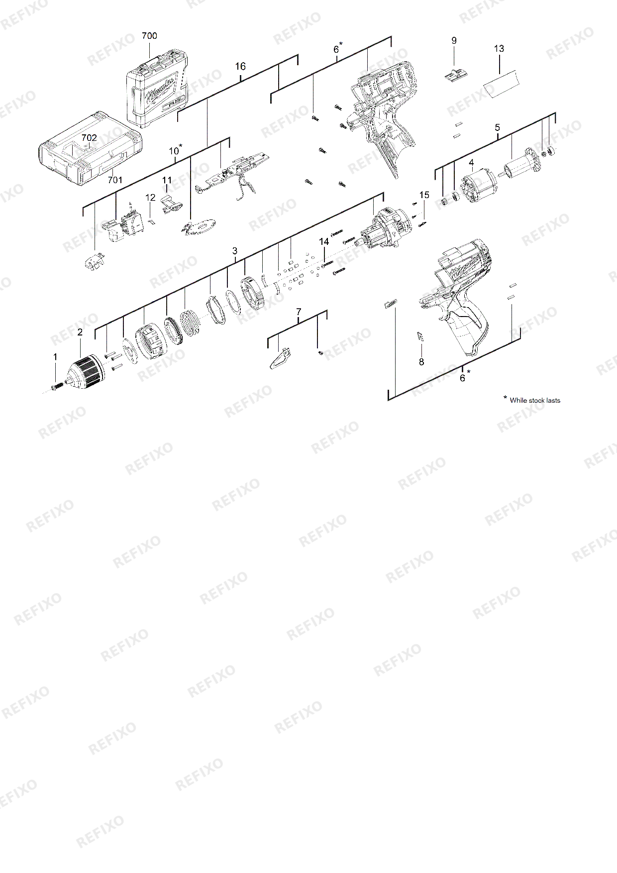 MILWAUKEE M12CPD 0 4933440380 4000440371 — схема запчастей