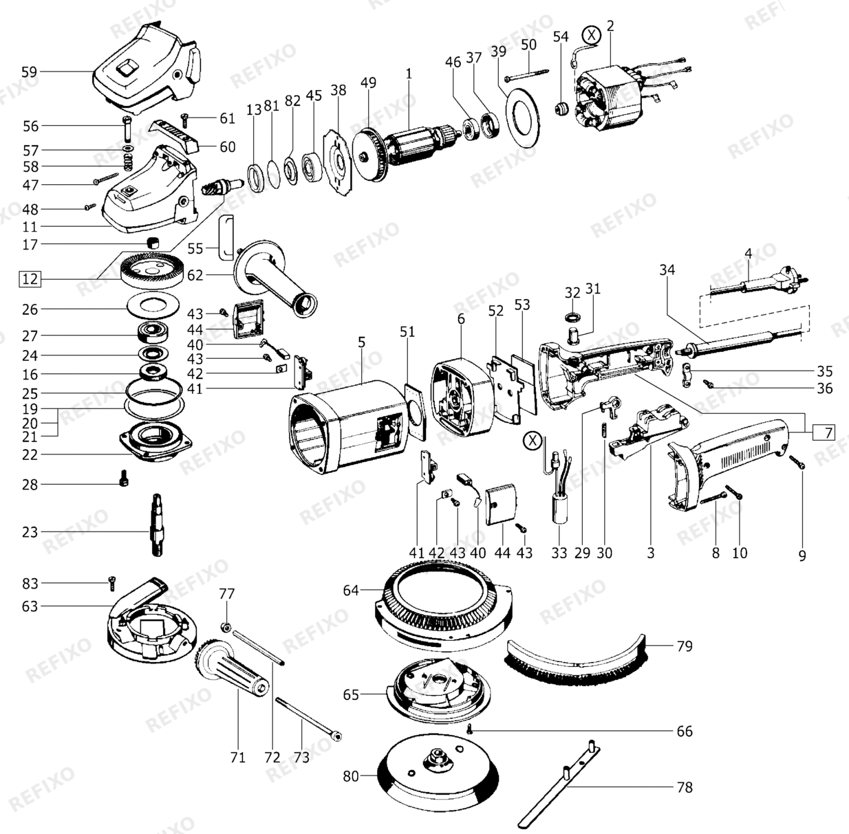 Festool RAS 180.03 E 230V-240V - Rotationsschleifer 493670 — схема запчастей