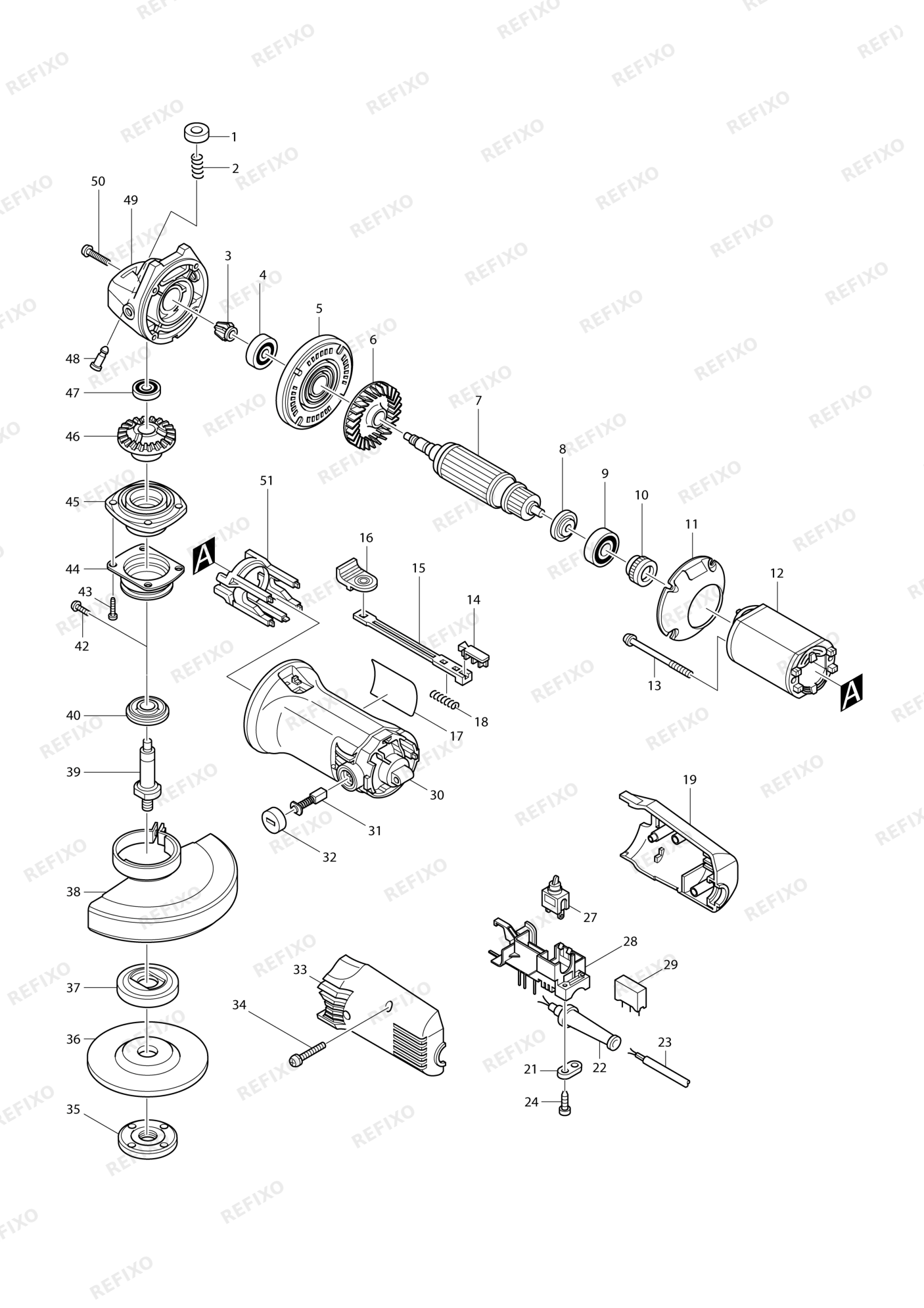 MAKITA 9541 — схема запчастей