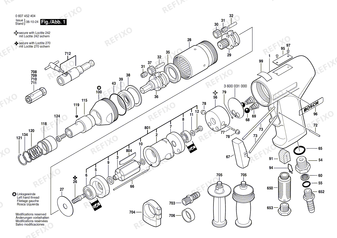 Bosch Gewindeschneider 550 WATT-SERIE (0 607 452 404) — схема запчастей