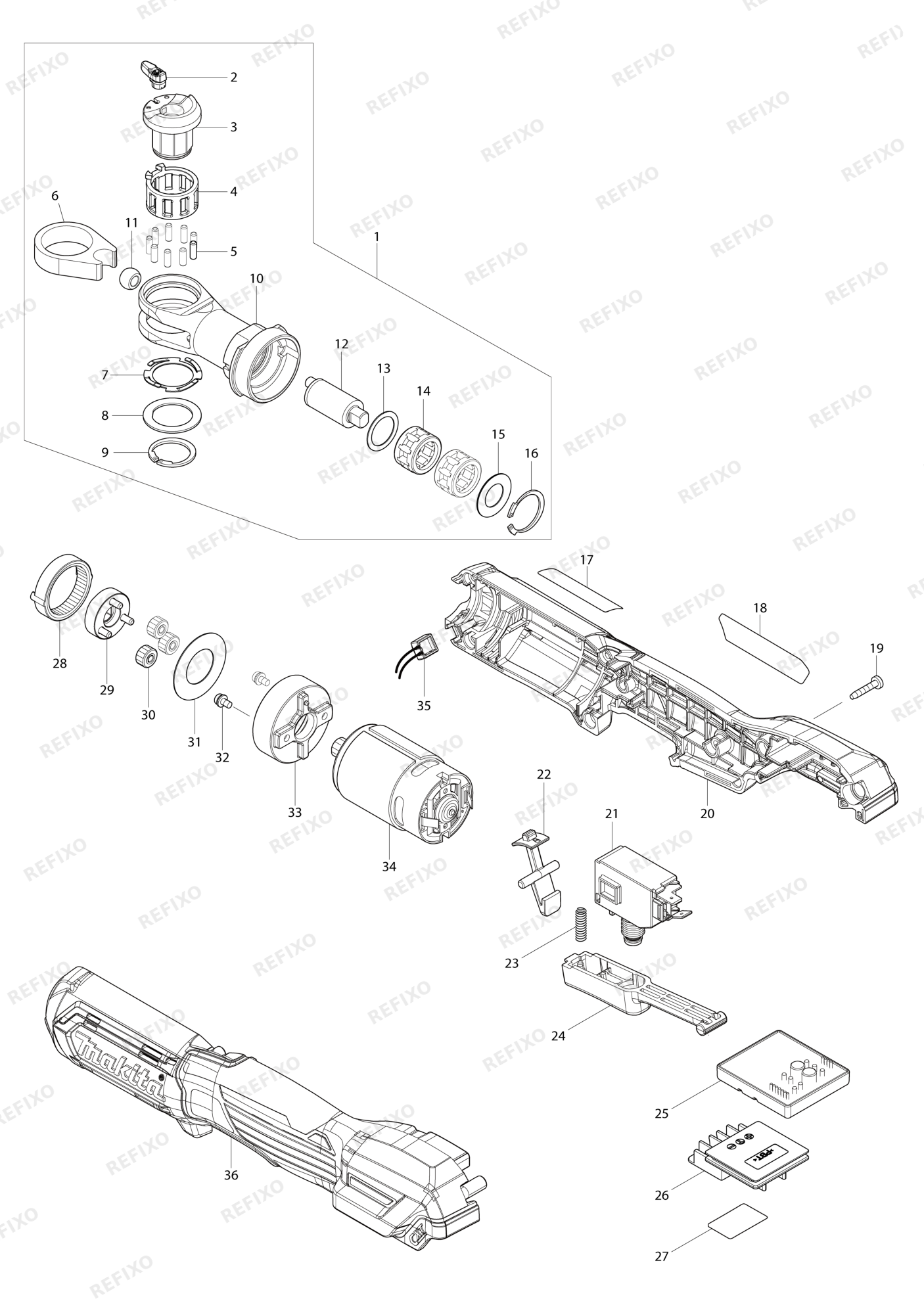 MAKITA WR100D — схема запчастей