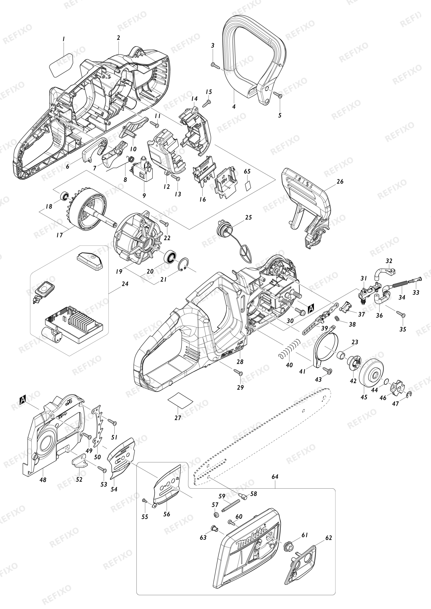 MAKITA DUC305 — схема запчастей