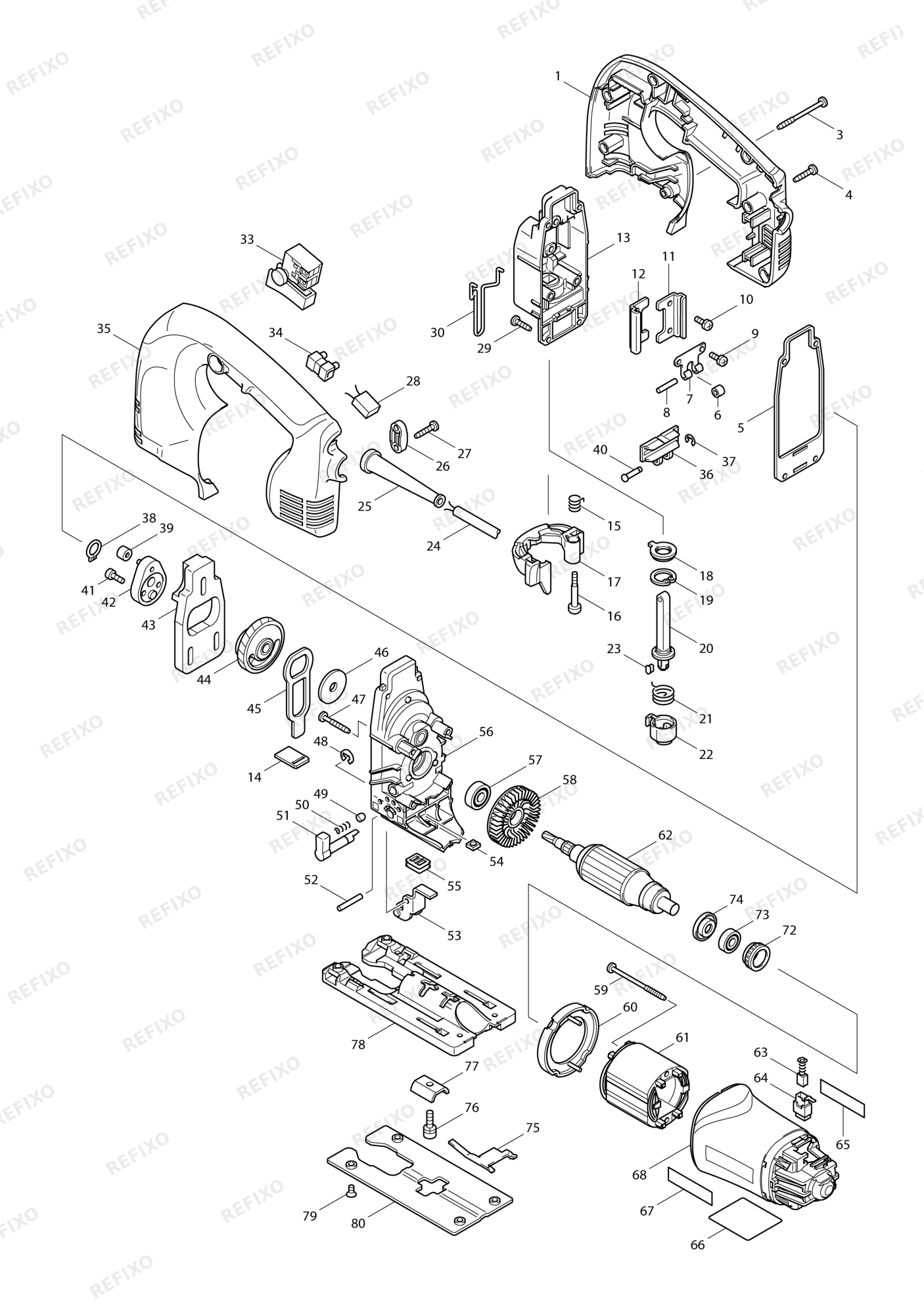 MAKITA 4340T — схема запчастей