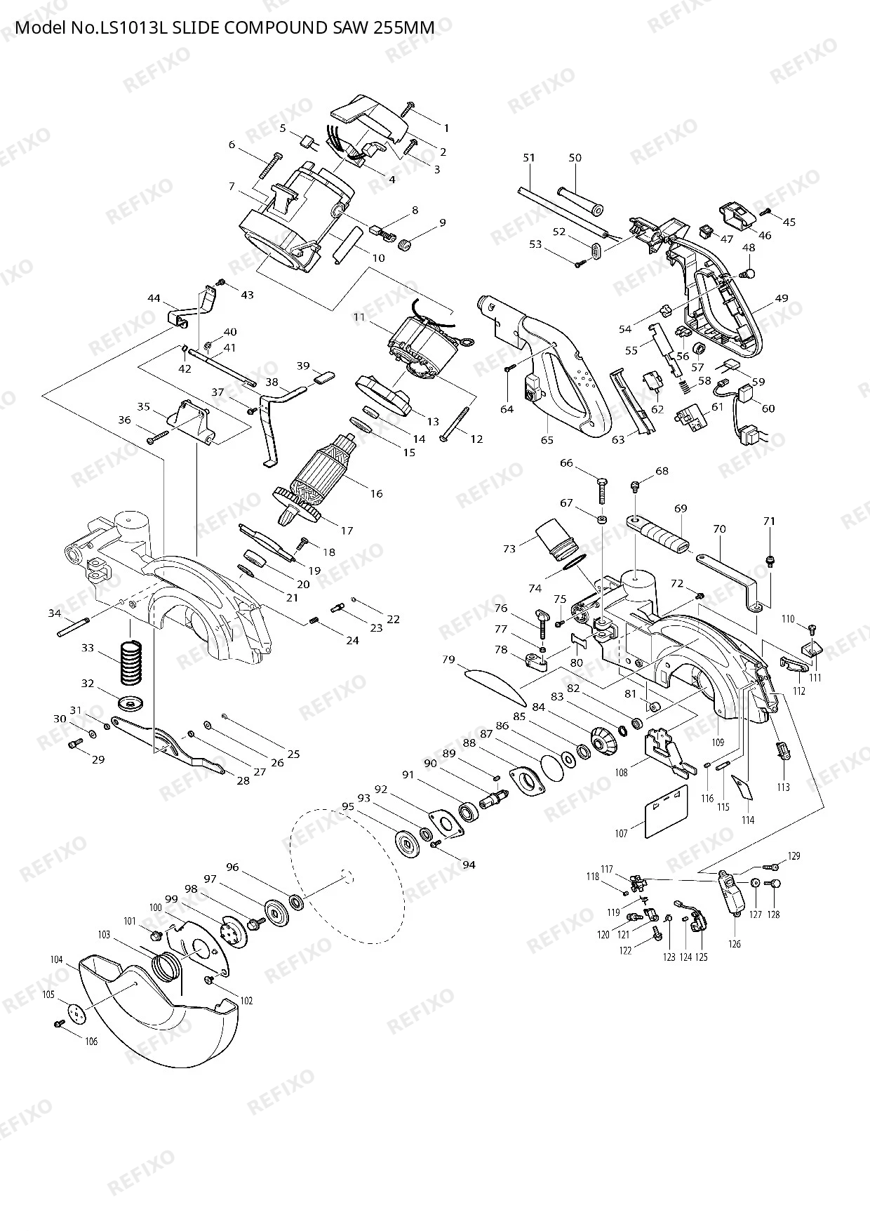 MAKITA LS1013L — схема запчастей
