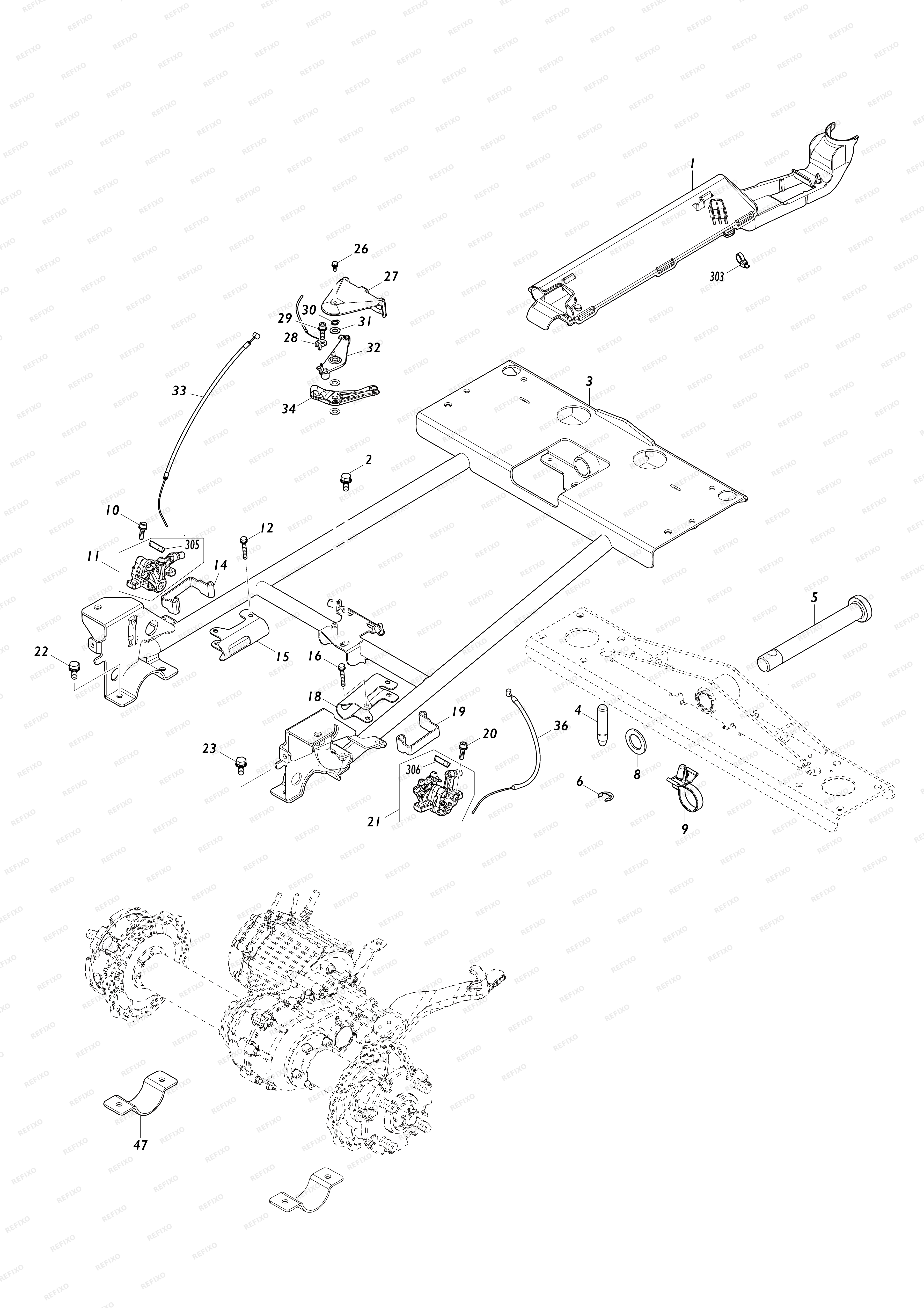 MAKITA DCU603 — схема запчастей