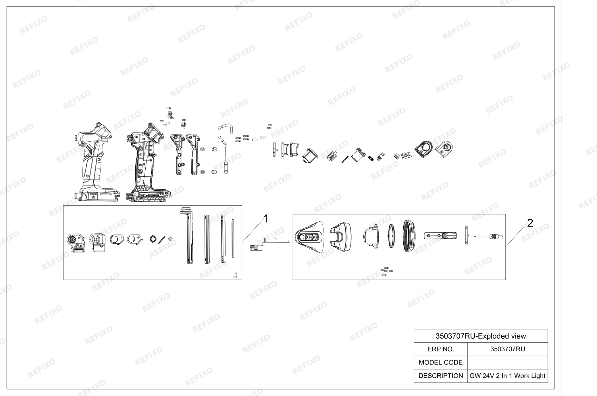 Greenworks 3503707RU -Exploded view — схема запчастей