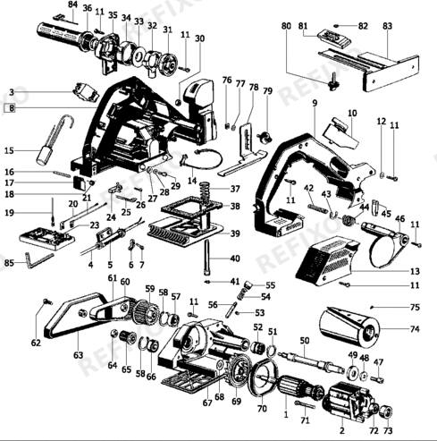 Festool HL 850 E - рубанок 489014 — схема запчастей