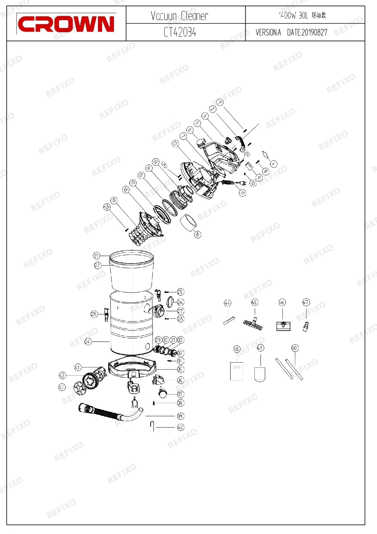 CROWN CT42034 — схема запчастей