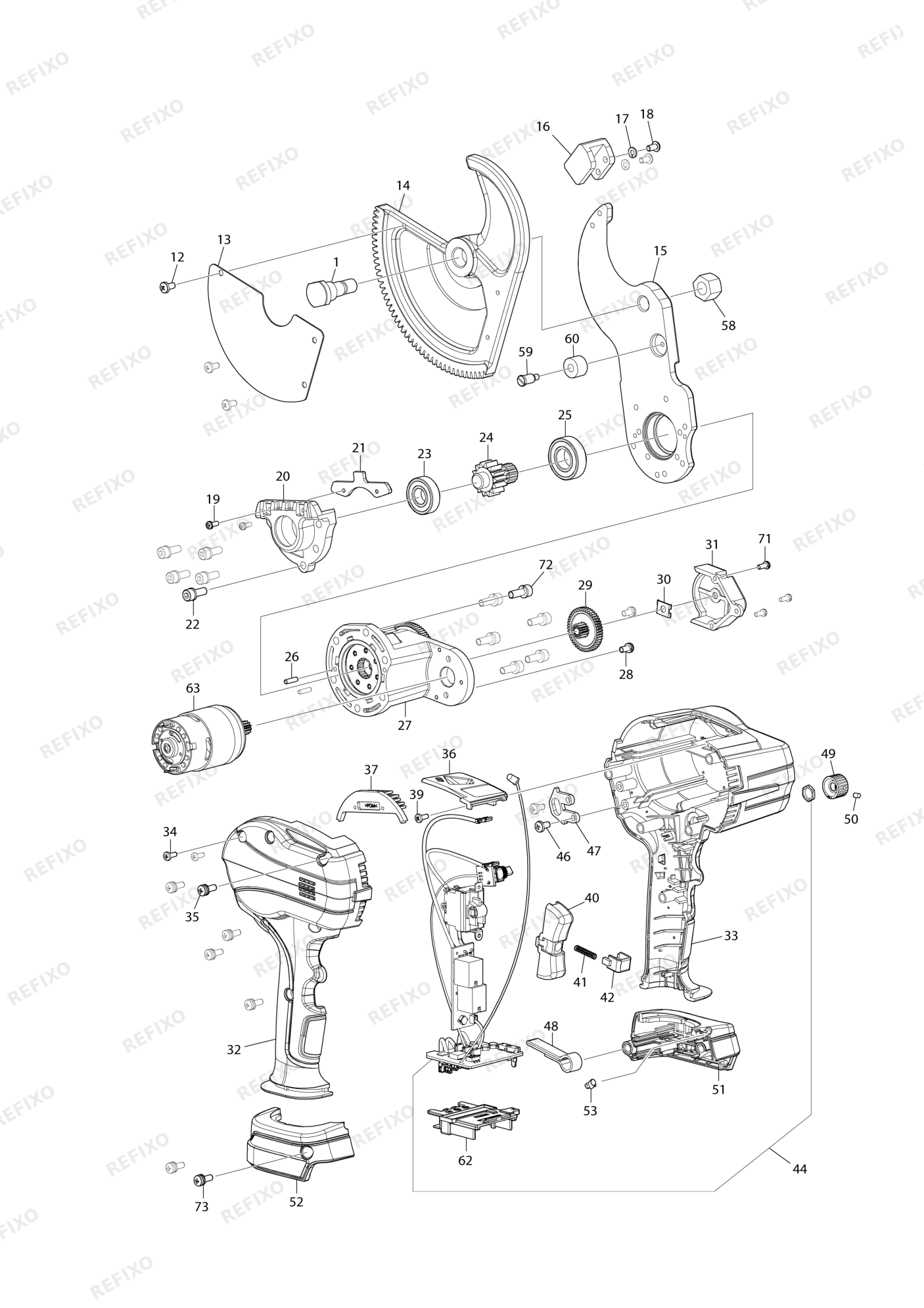 MAKITA DTC101 — схема запчастей