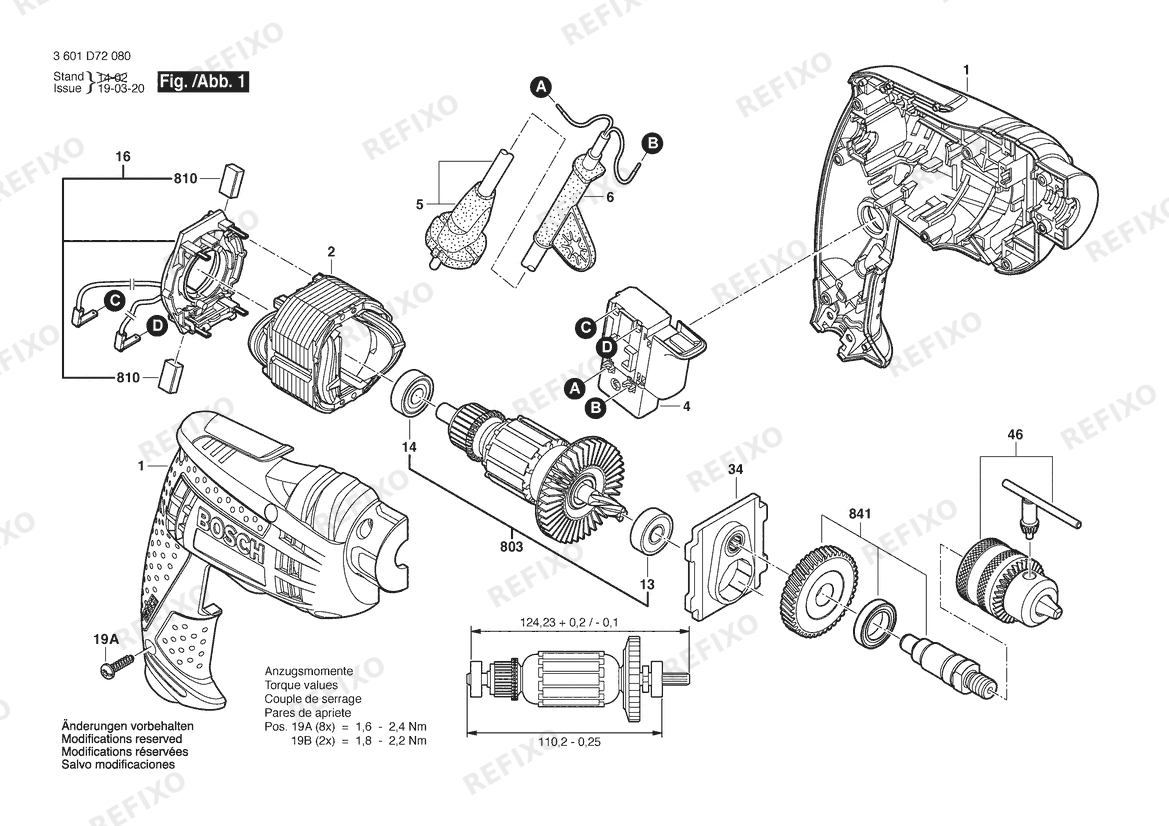 Bosch Дрель GBM 6 | 230 V | 026 - AS (3 601 D72 080) — схема запчастей