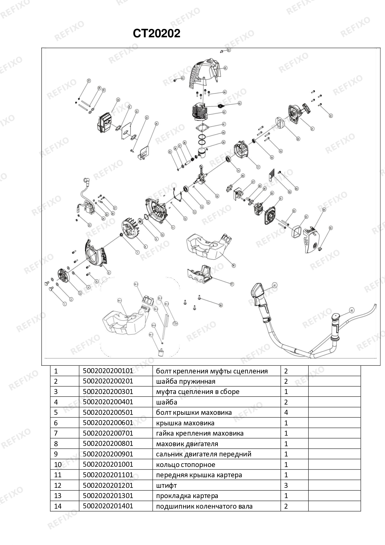 CROWN CT20202 — схема запчастей