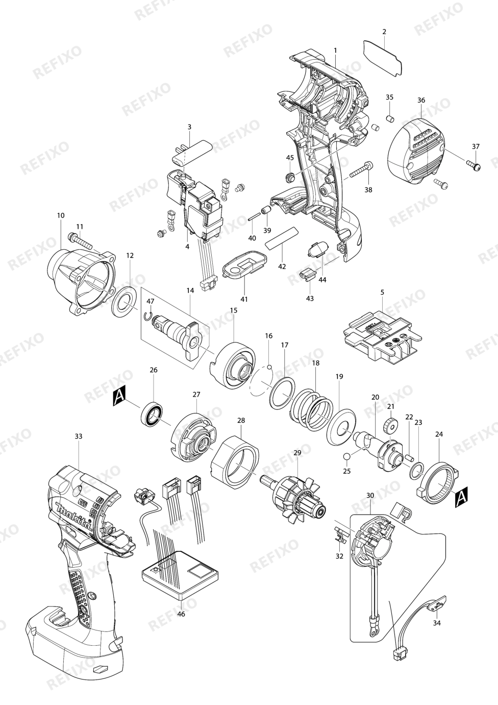 MAKITA DTW104 — схема запчастей